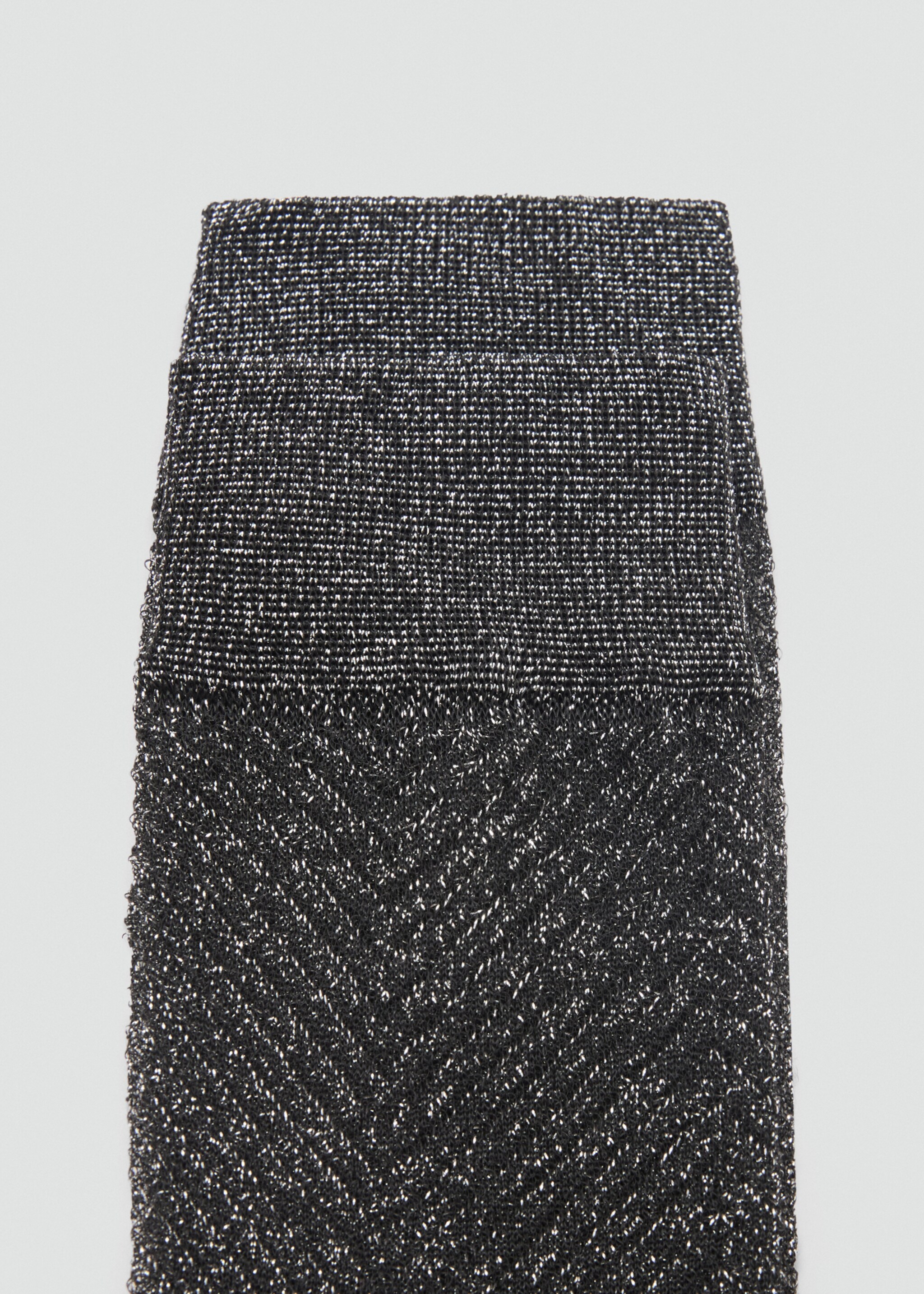 Lurex long socks - Details of the article 1, Silver. Ref: 87040382-00.
