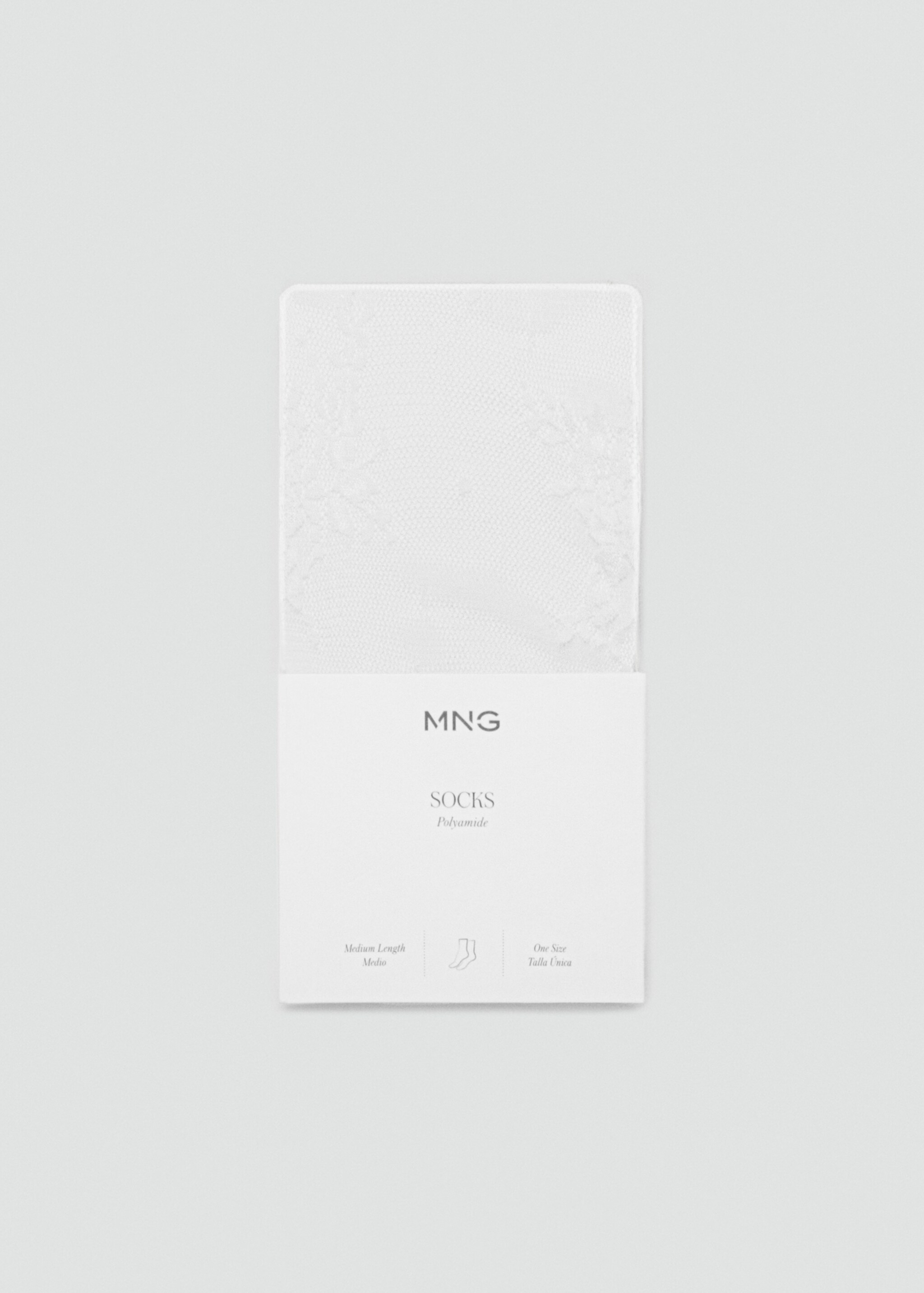 Lace design socks - Article without model, White. Ref: 87040385-00.