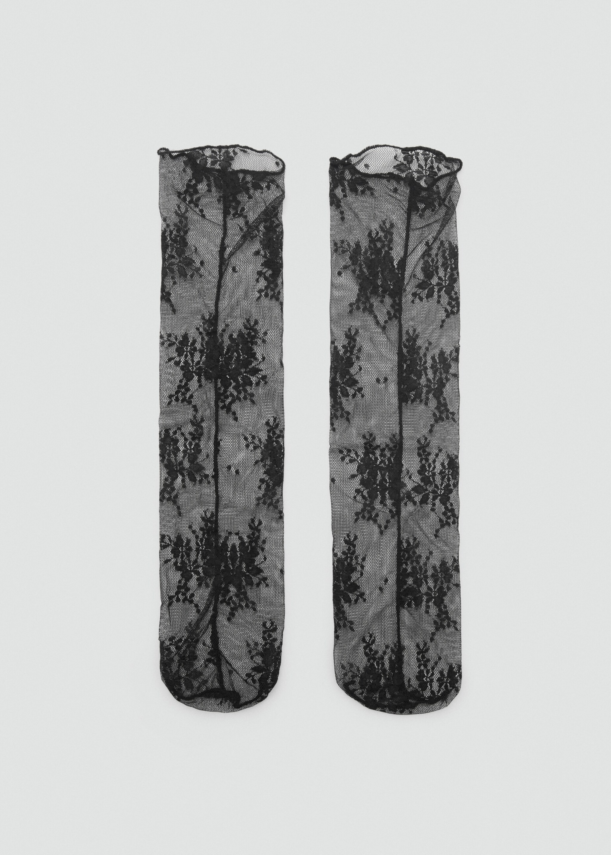 Socken mit Spitzen-Design - Artikel ohne Model, Schwarz. Ref: 87040385-00.