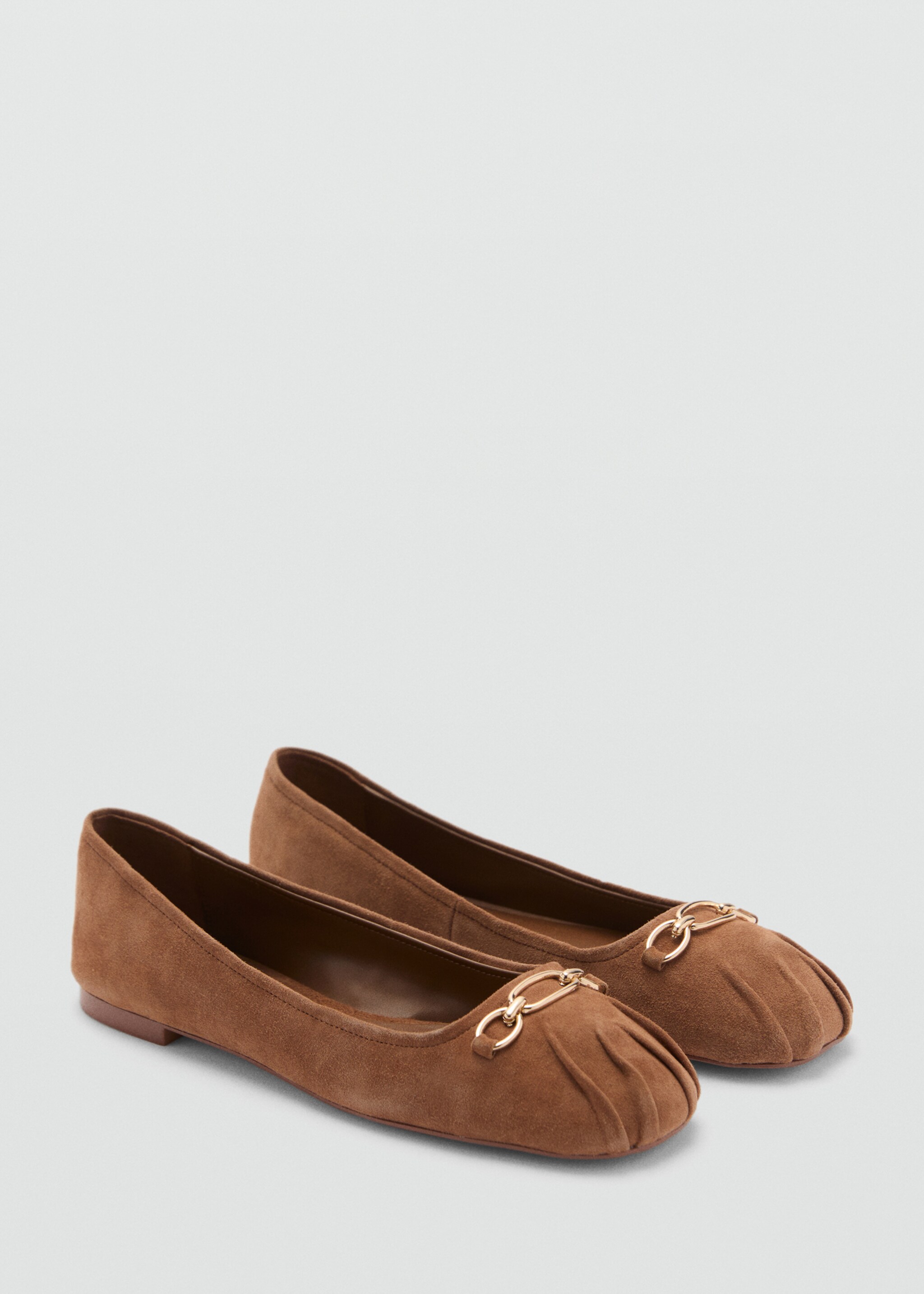 Link leather ballerina - Medium plane, Medium Brown. Ref: 87040416-00.