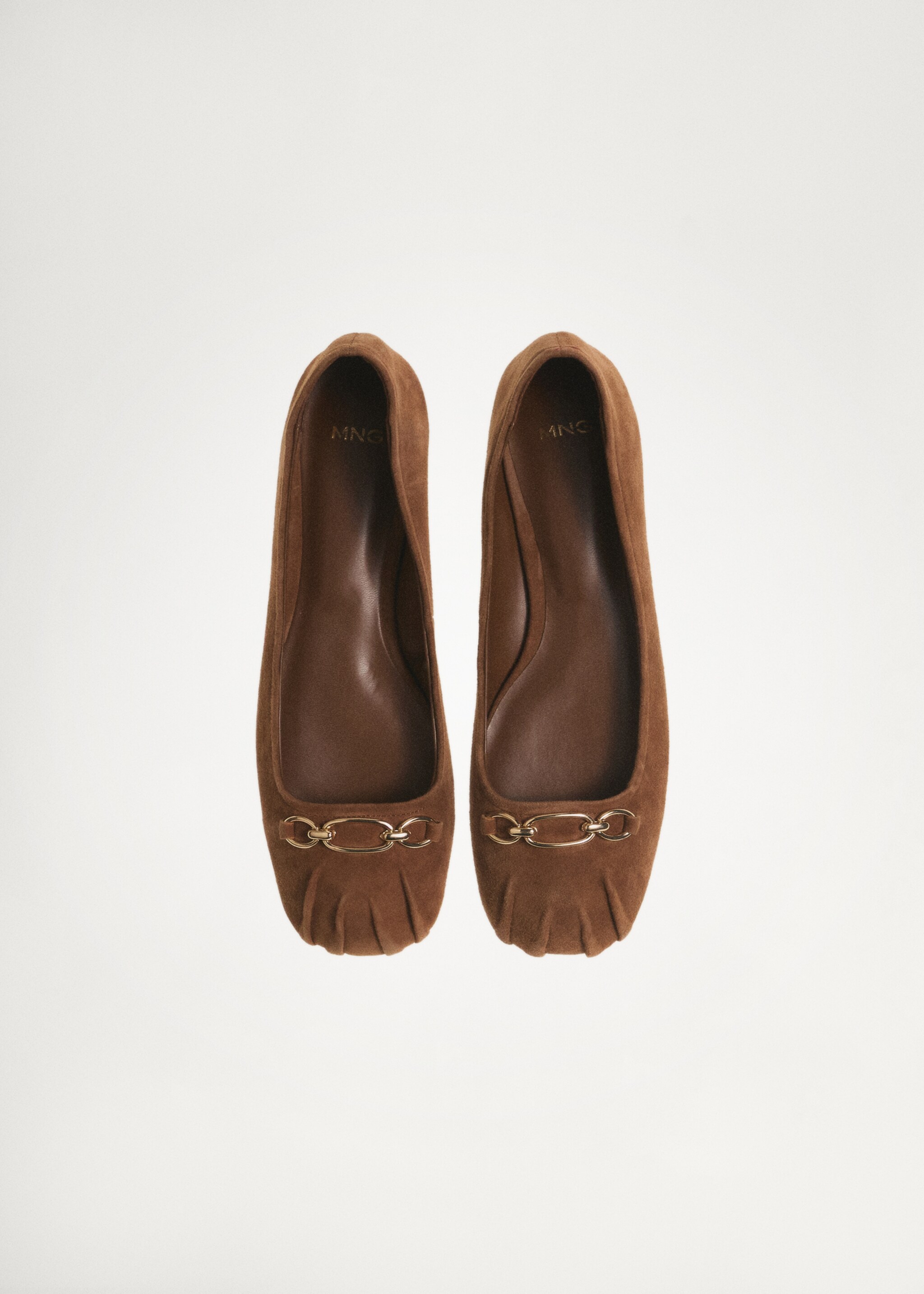 Link leather ballerina - Details of the article 5, Medium Brown. Ref: 87040416-00.