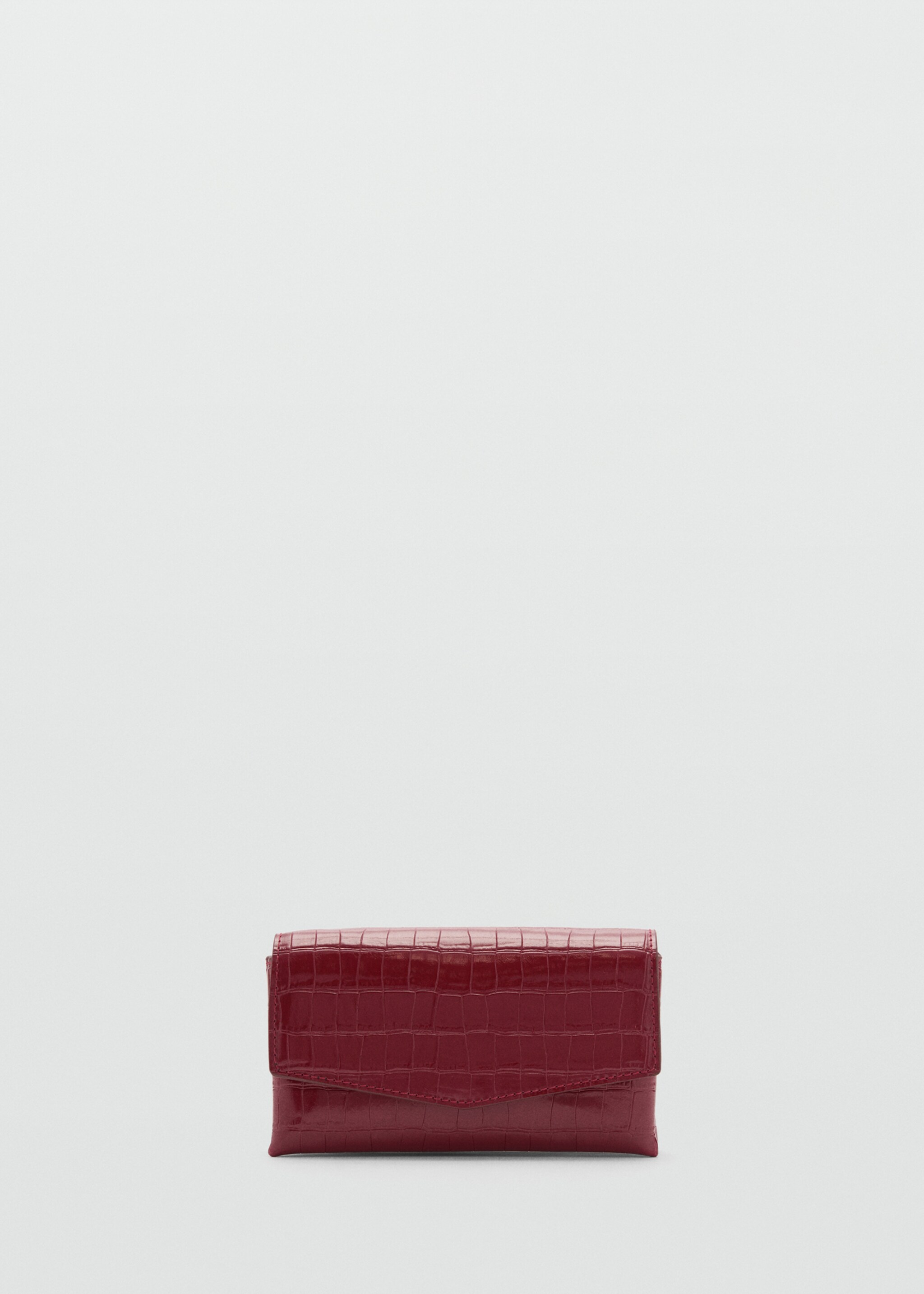 Croc-effect flap bag - Article without model, Cherry. Ref: 87040420-00.