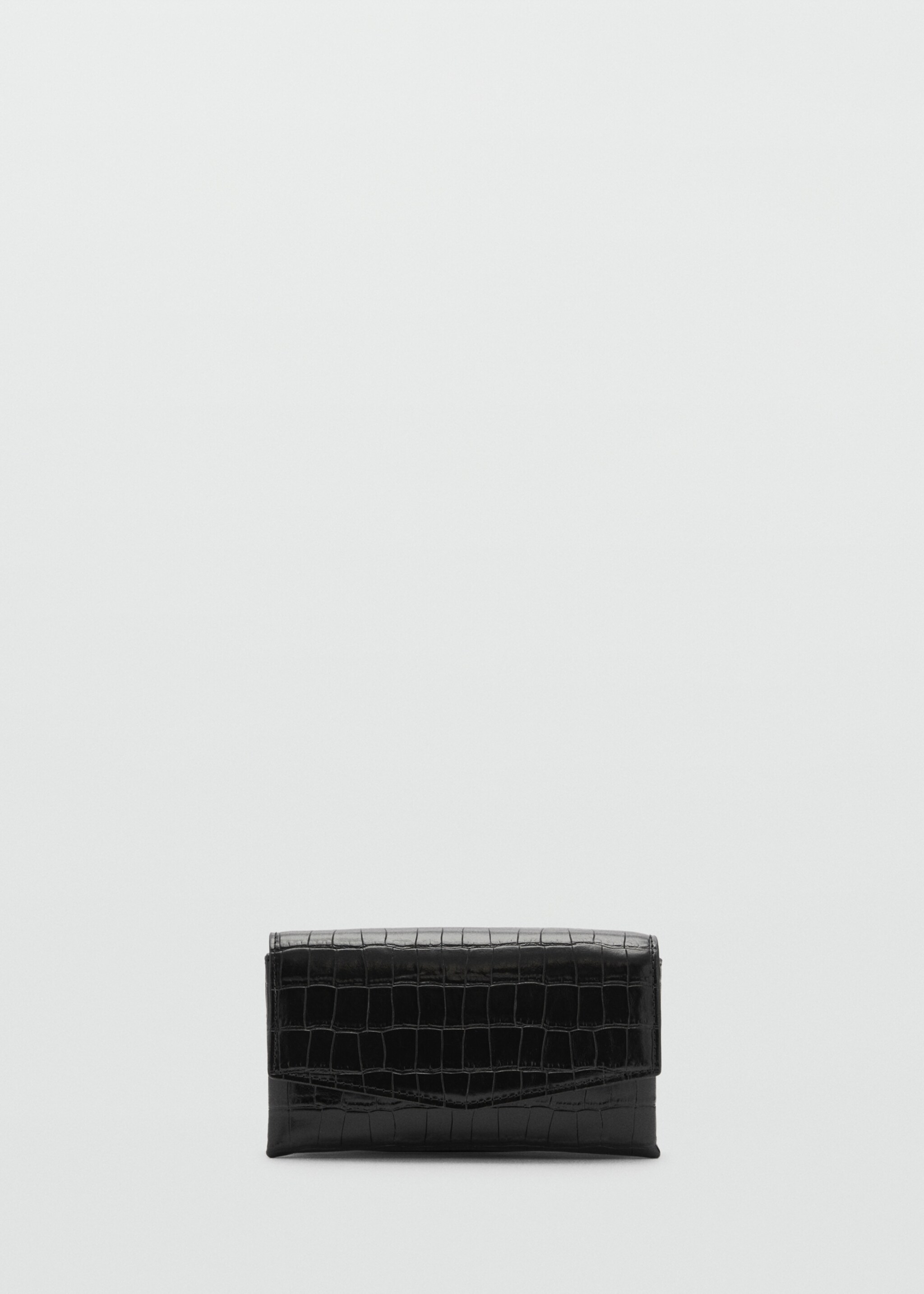 Croc-effect flap bag - Article without model, Black. Ref: 87040420-00.