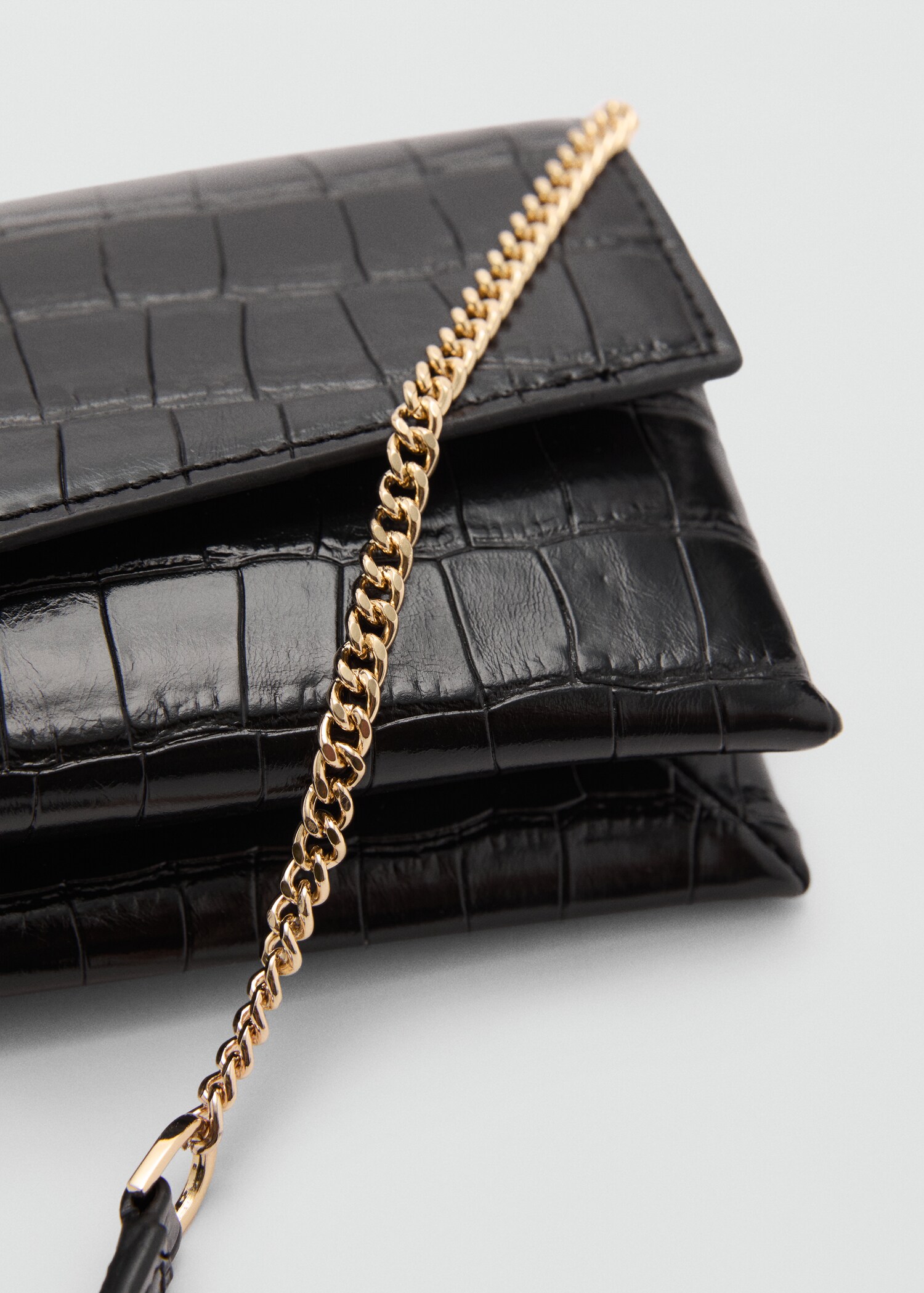 Croc-effect flap bag - Details of the article 1