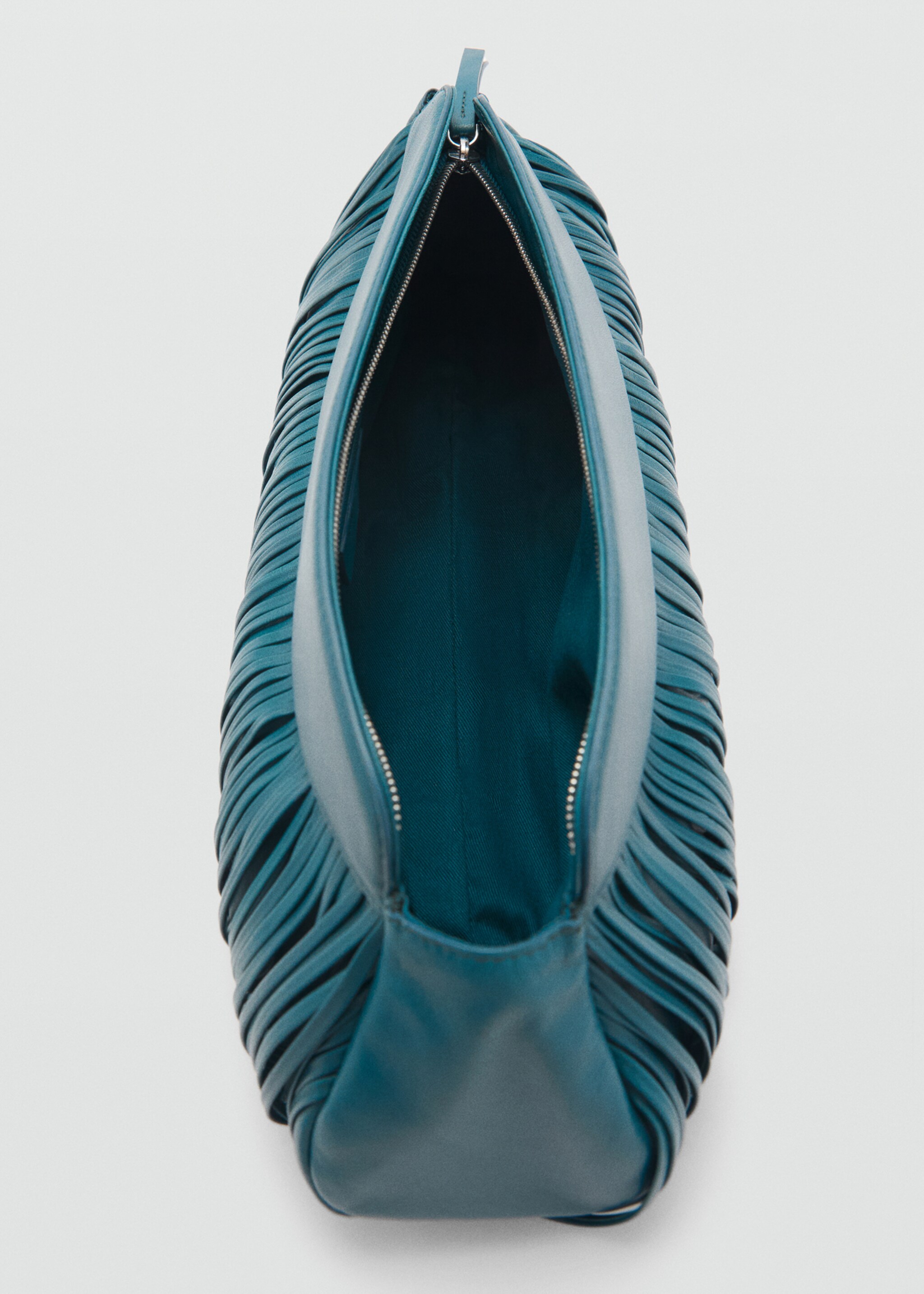 Leather handbag - Details of the article 1, Prussian Blue. Ref: 87040421-00.