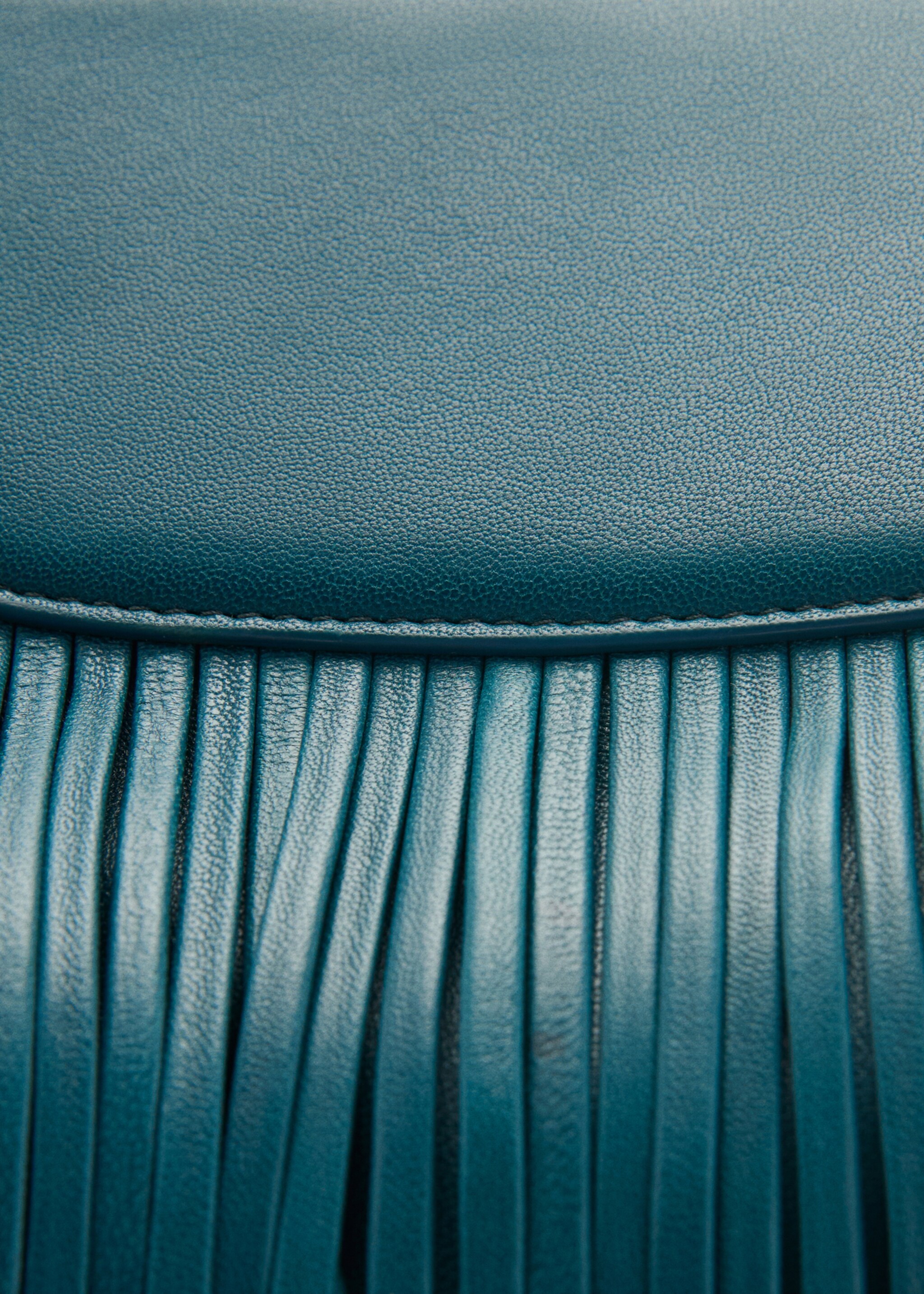 Leather handbag - Details of the article 2, Prussian Blue. Ref: 87040421-00.