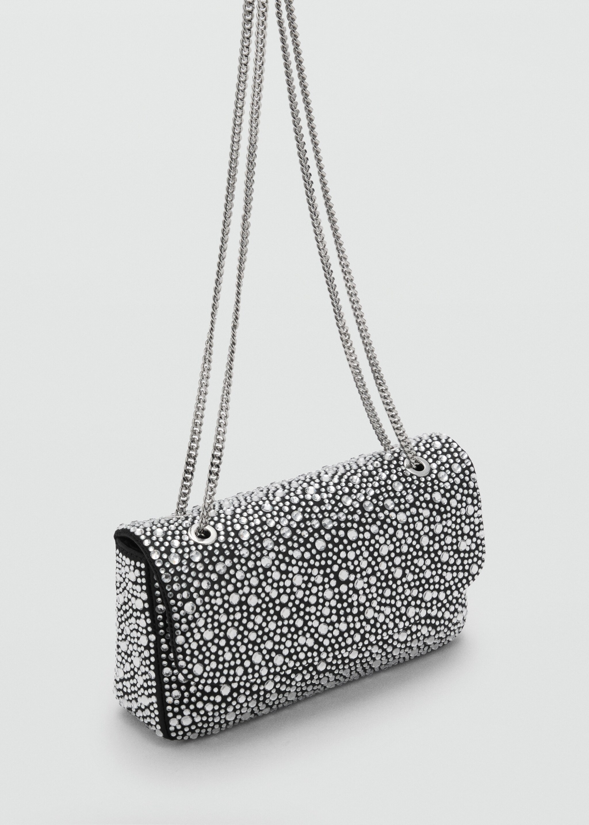 Crystal flap bag - Medium plane, Black. Ref: 87040423-00.