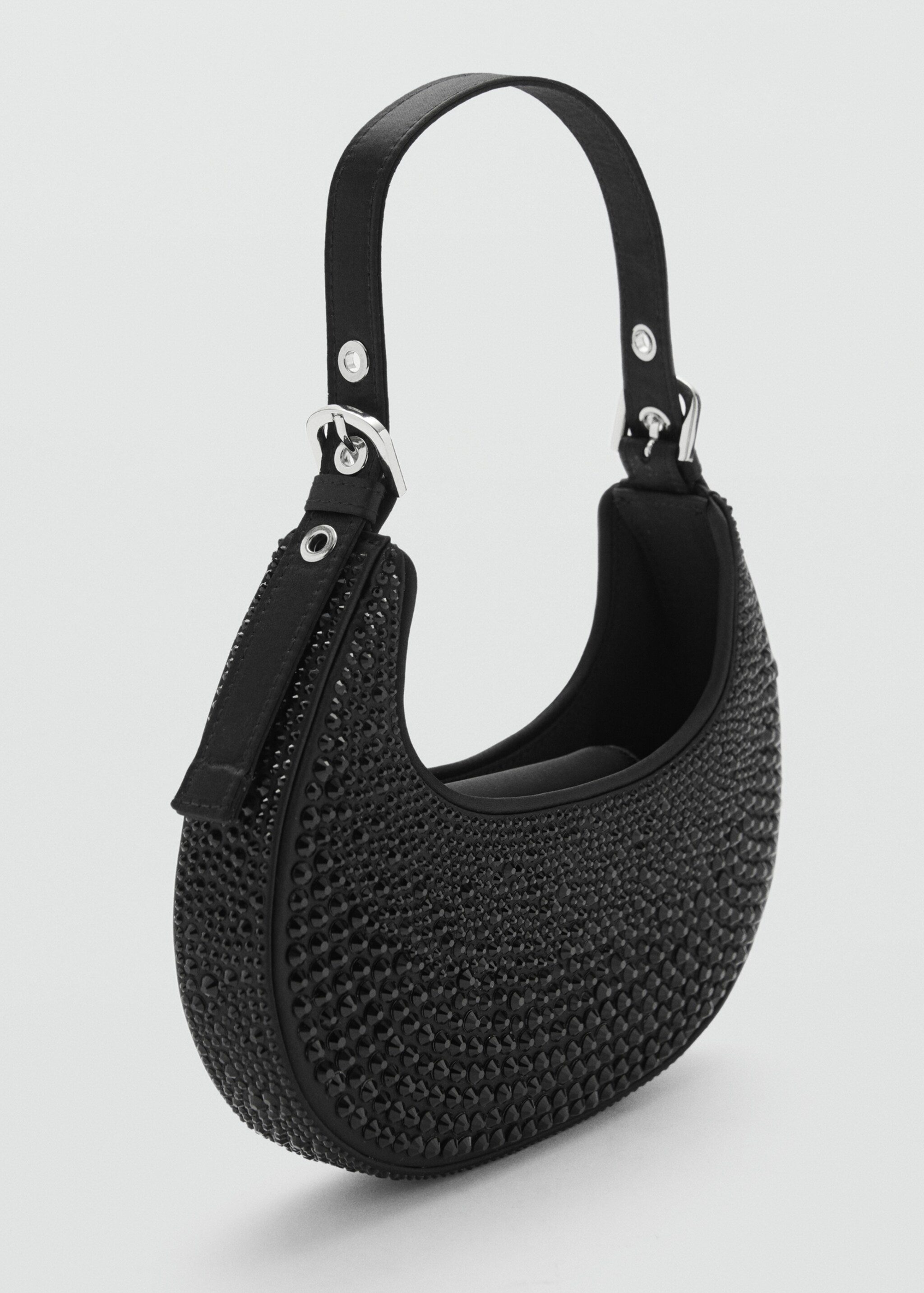 Shoulder bag with crystal detail - Medium plane, Black. Ref: 87040427-00.