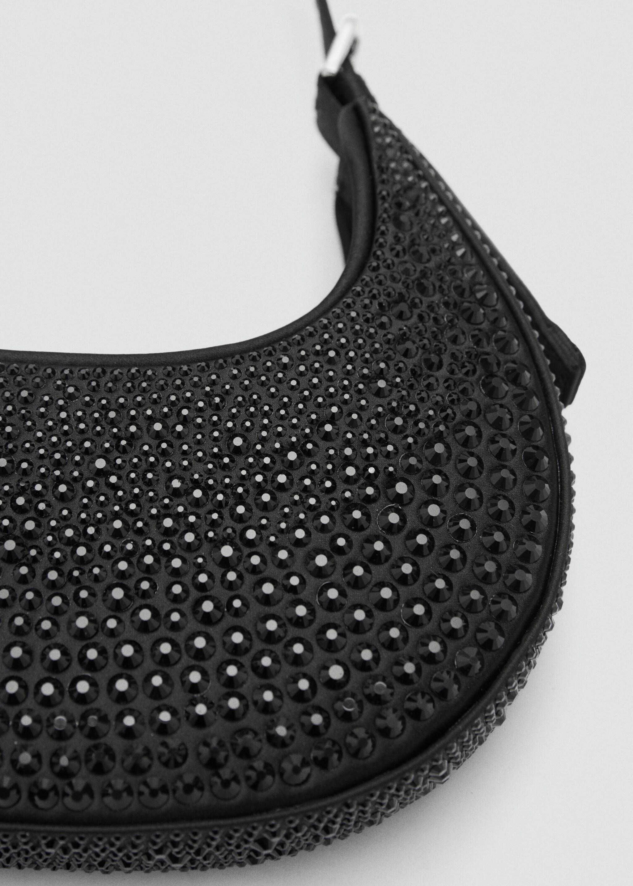 Shoulder bag with crystal detail - Details of the article 1, Black. Ref: 87040427-00.
