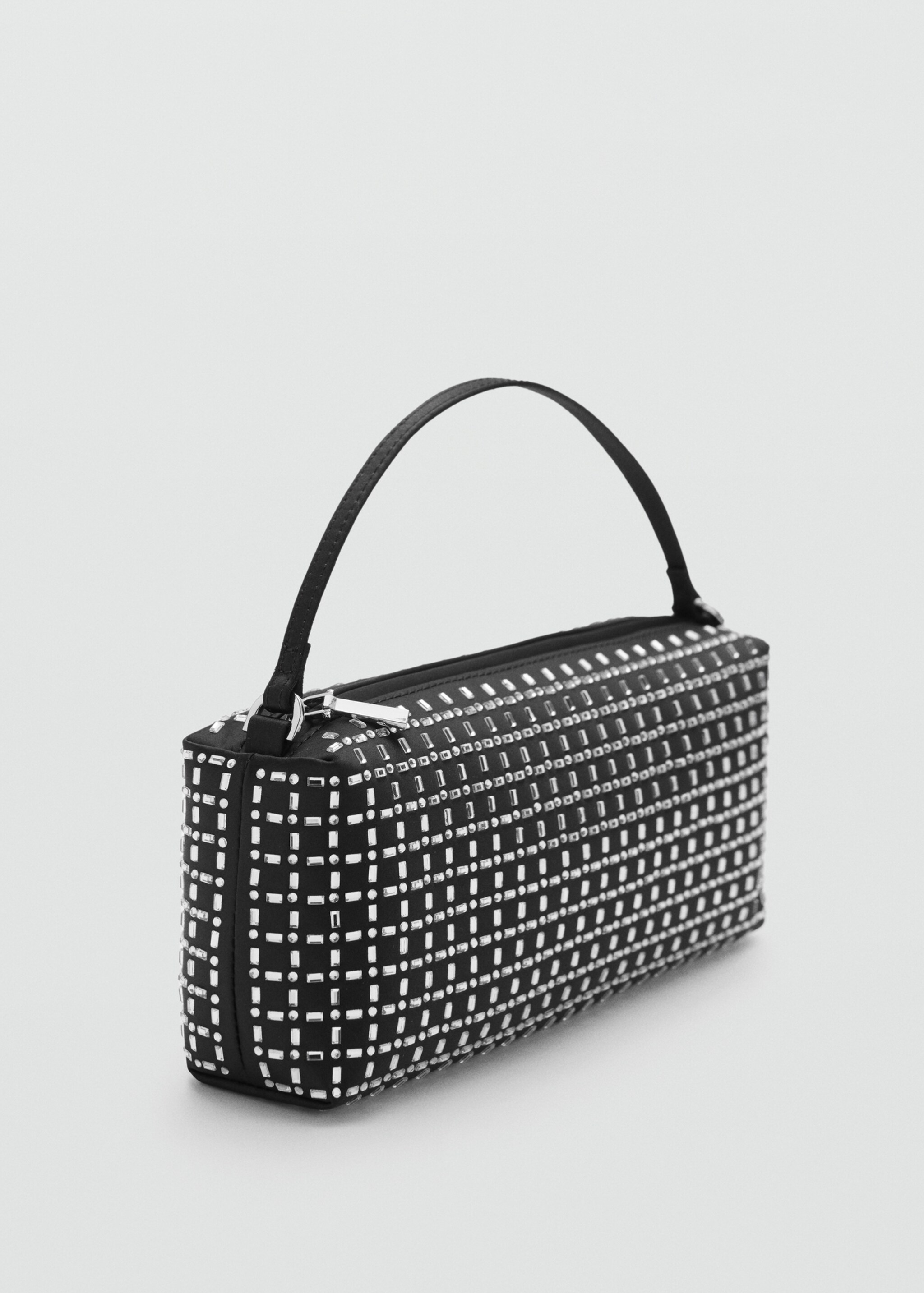 Mini bag with crystal appliqué - Medium plane, Black. Ref: 87040428-00.