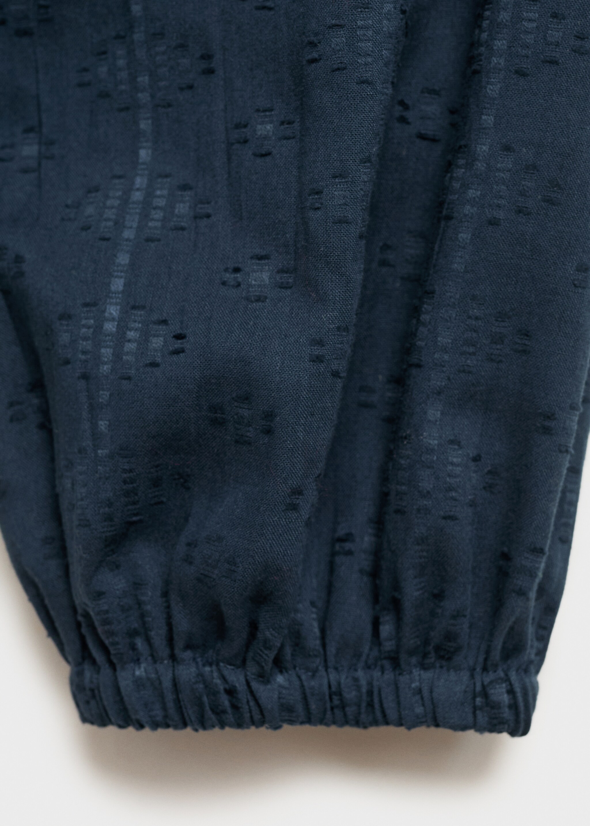 Textured embroidered blouse - Details of the article 0, Dark Navy. Ref: 87040429-00.