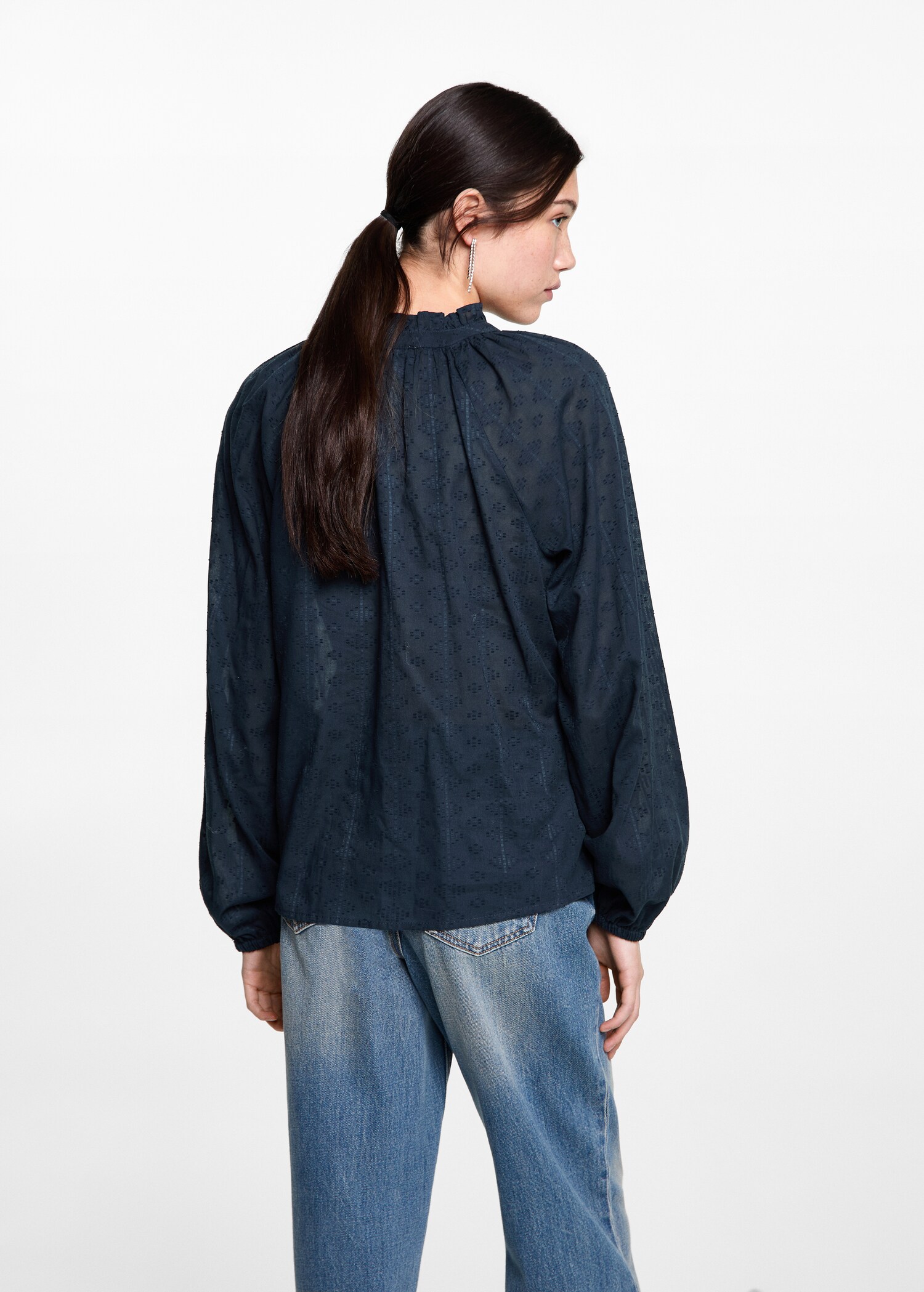 Textured embroidered blouse - Reverse of the article