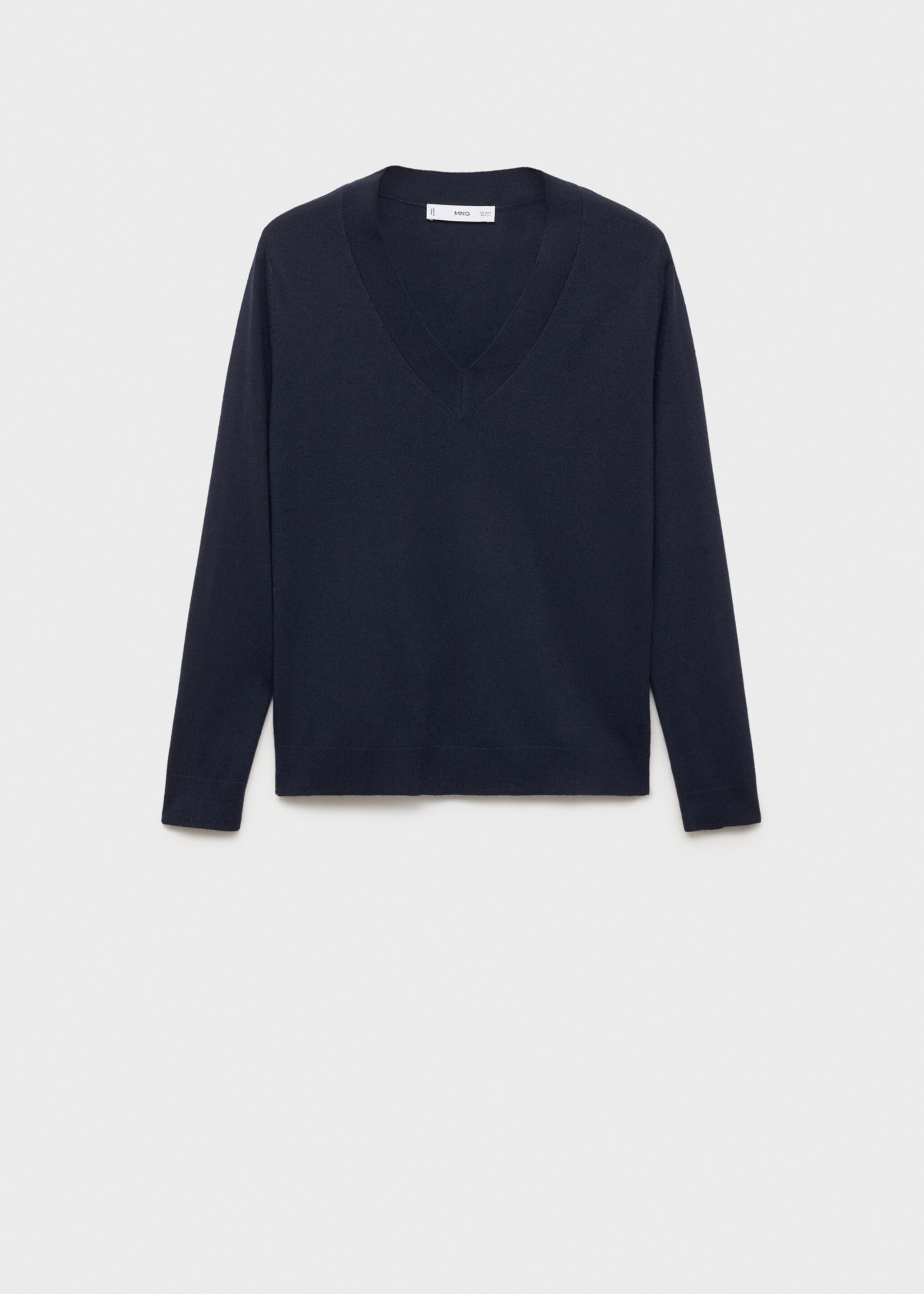 V-neck knit sweater - Article without model, Dark Navy. Ref: 87040433-00.