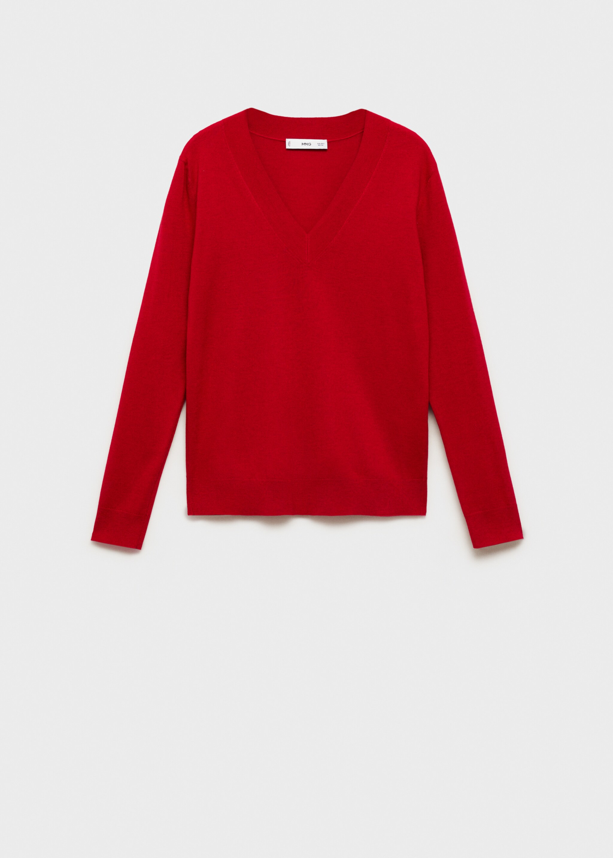 Strickpullover mit V-Ausschnitt - Artikel ohne Model, Rot. Ref: 87040433-00.