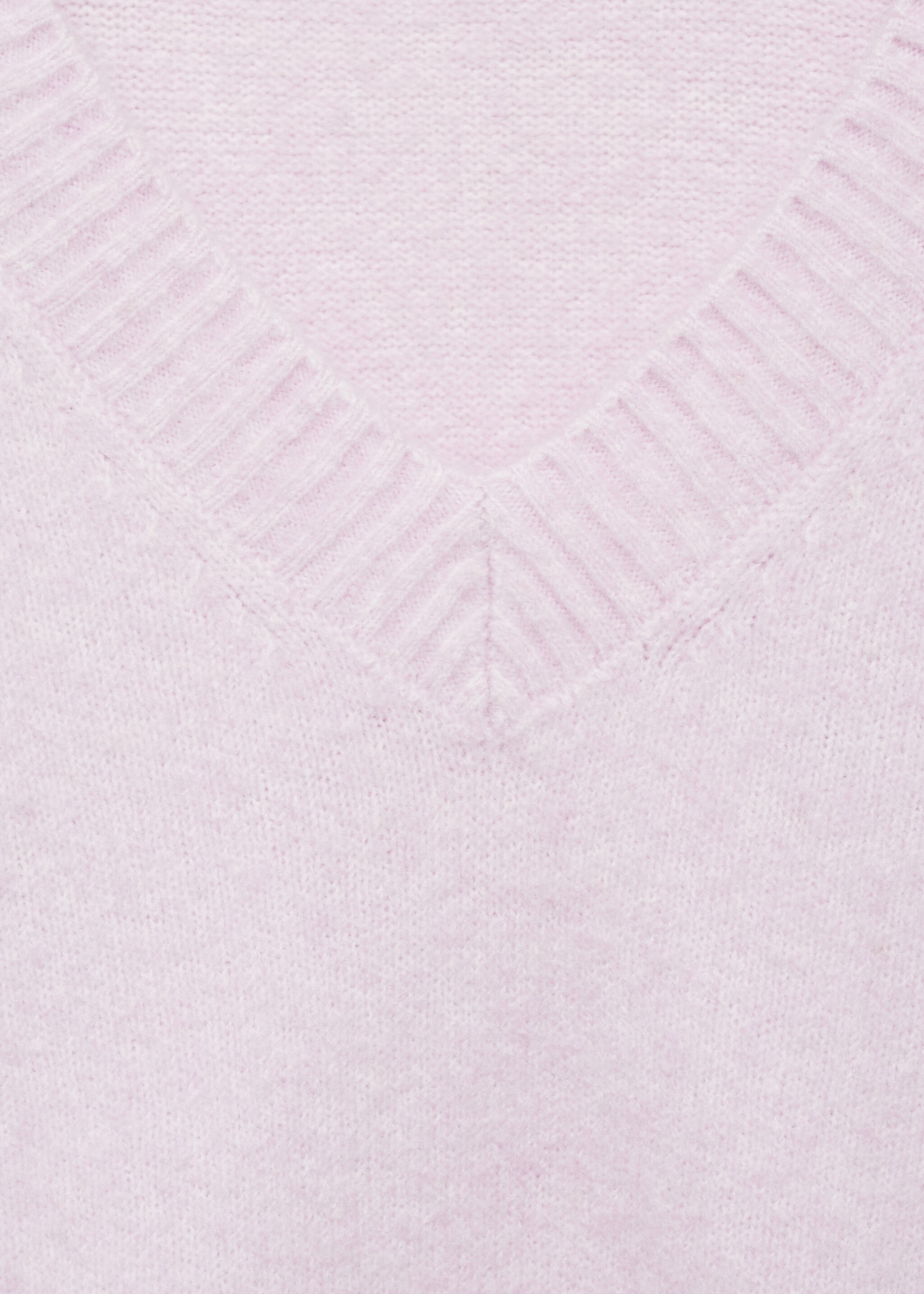 V-neck knit sweater - Details of the article 8, Light/Pastel Purple. Ref: 87040437-00.