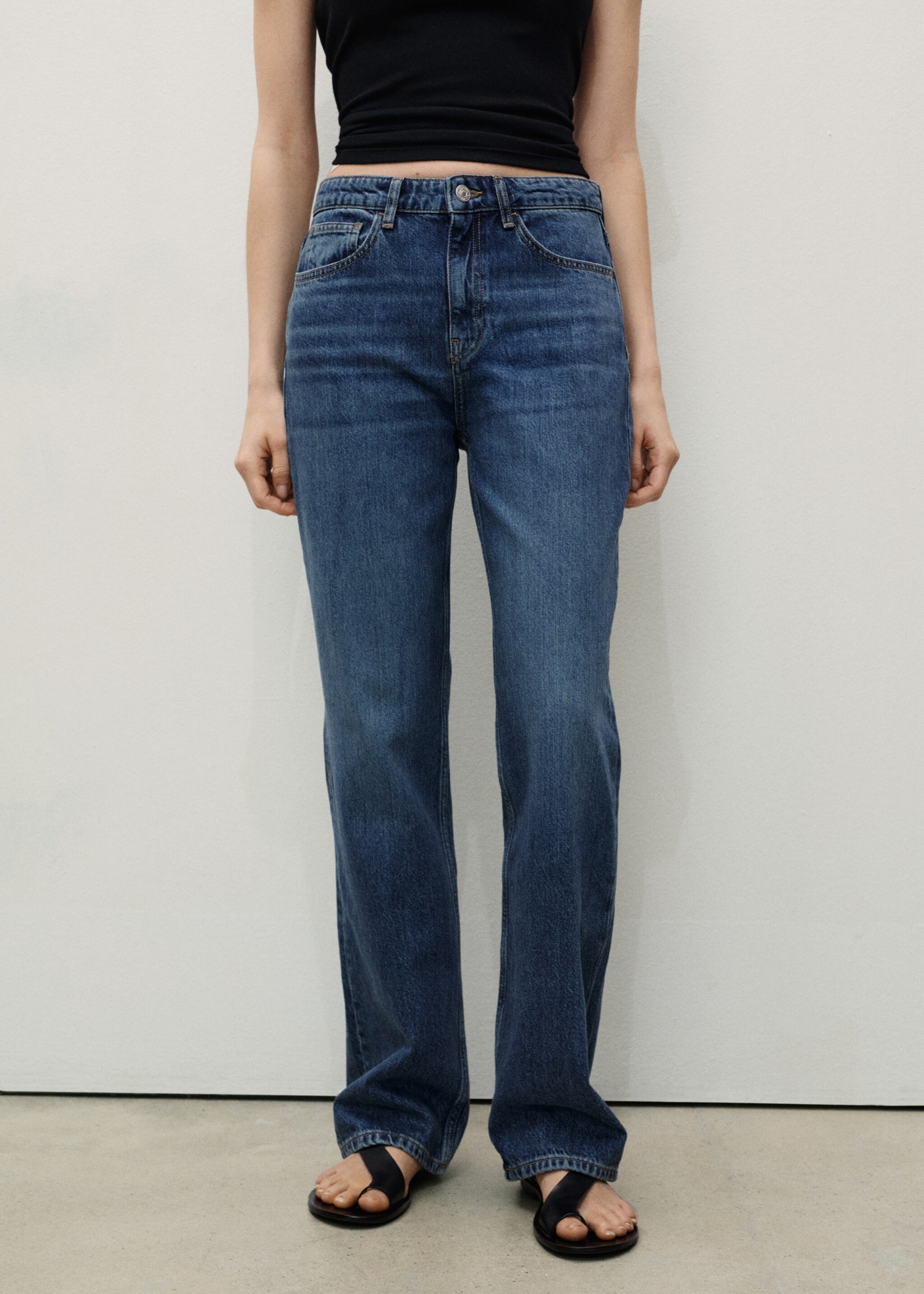 Matilda medium-rise straight-fit jeans - Medium plane, Dark Blue. Ref: 87040448-00.