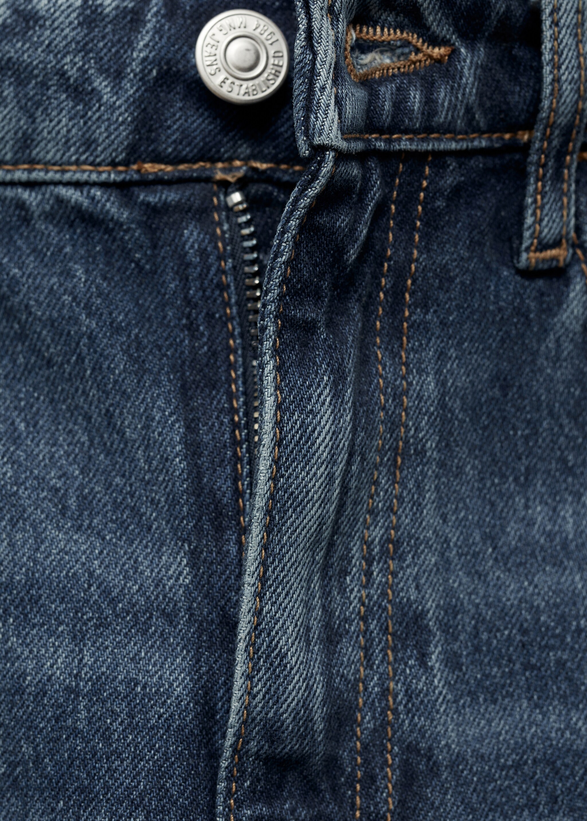 Matilda medium-rise straight-fit jeans - Details of the article 8, Dark Blue. Ref: 87040448-00.