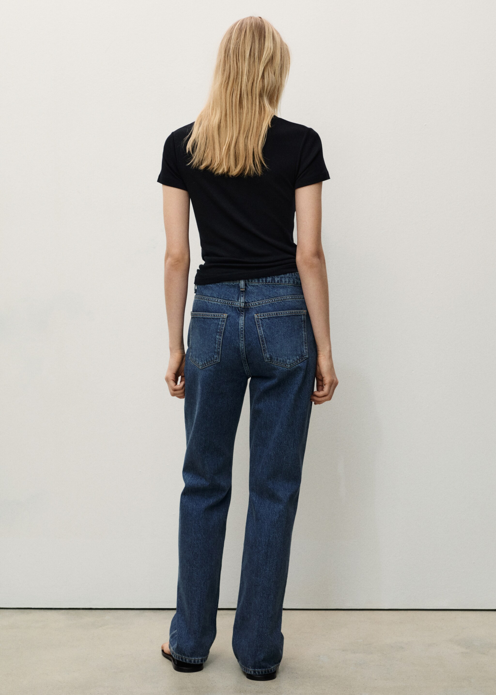 Matilda medium-rise straight-fit jeans - Reverse of the article, Dark Blue. Ref: 87040448-00.