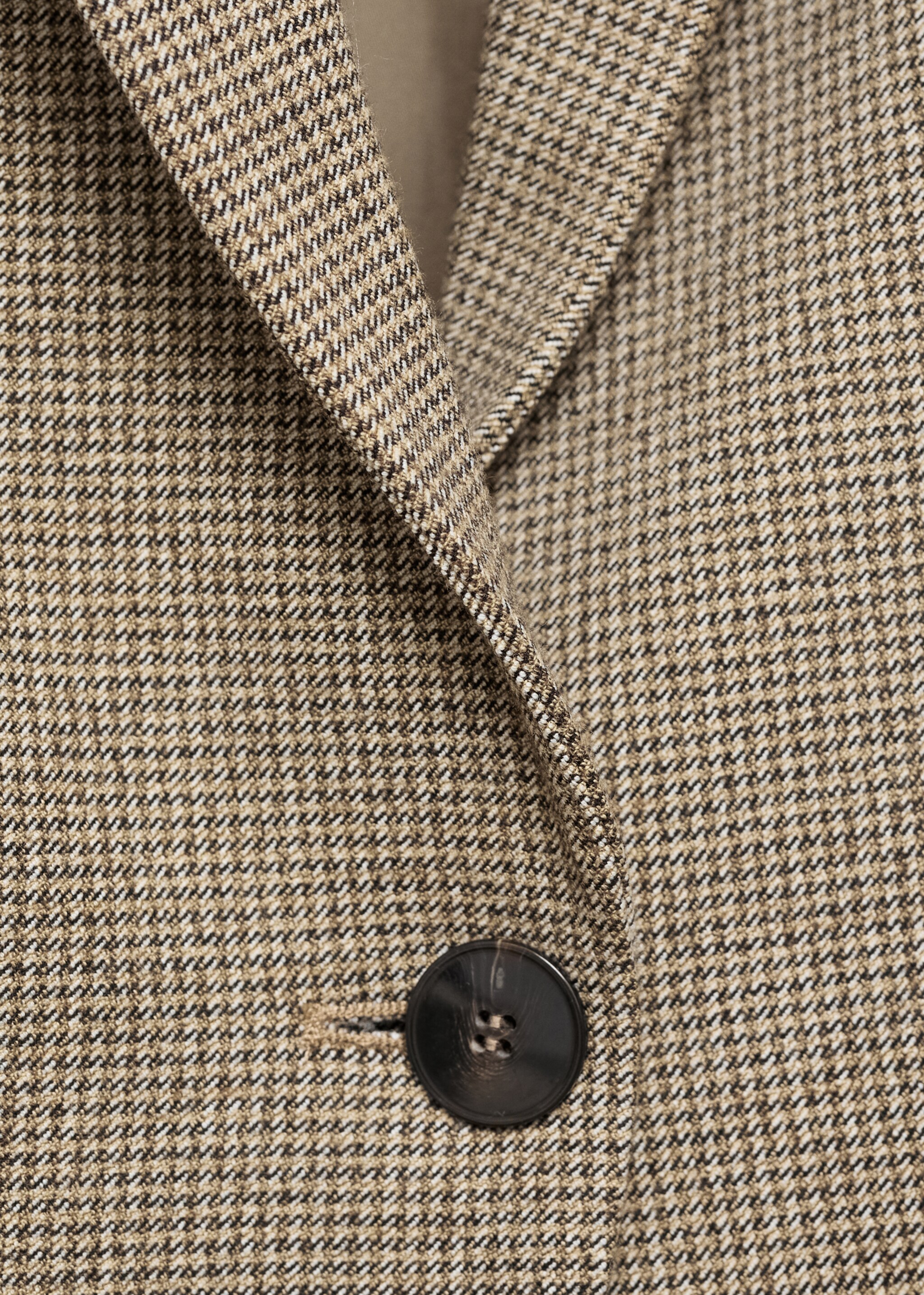 Micro-houndstooth tailored jacket - Details of the article 8, Brown. Ref: 87040452-00.