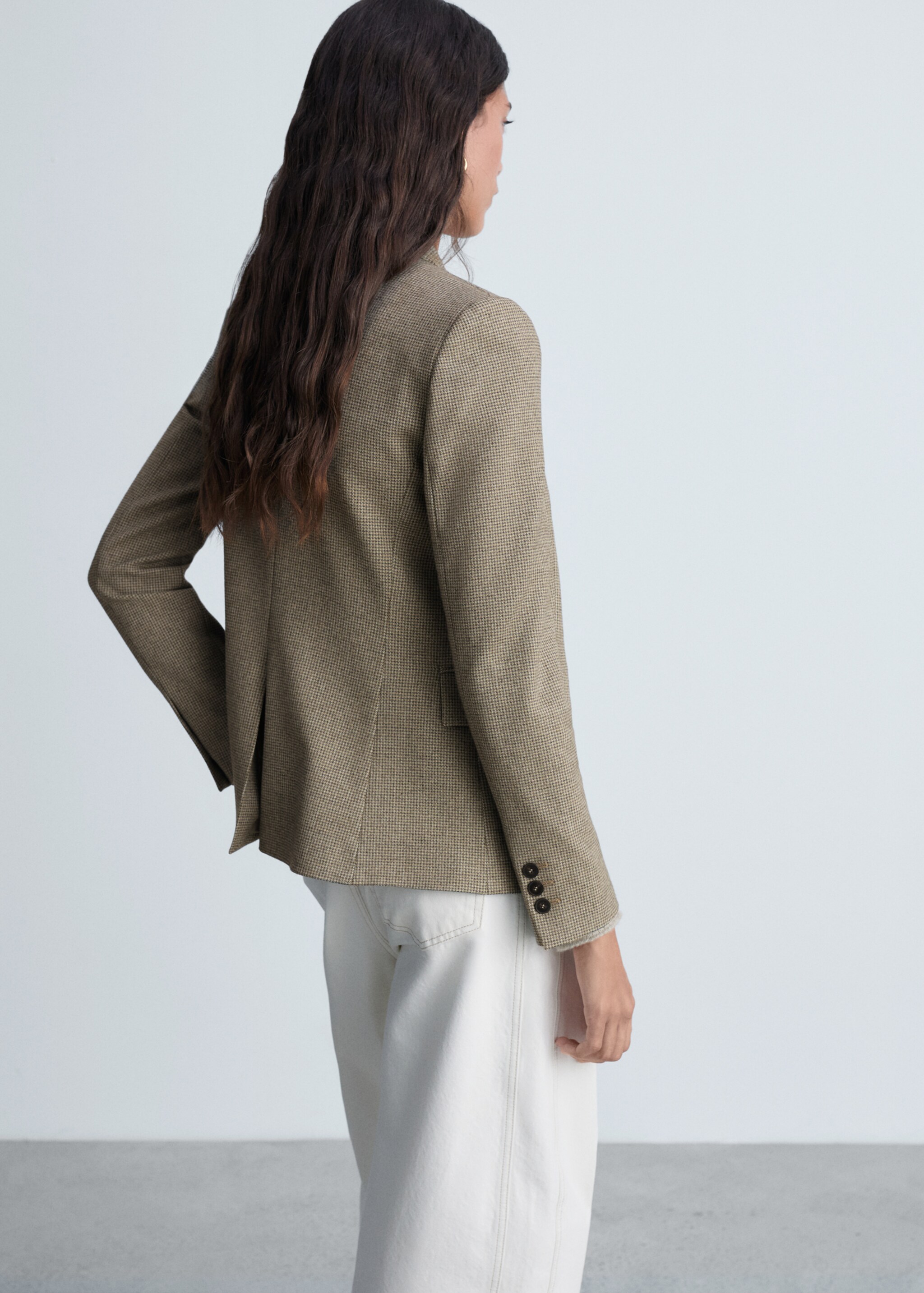 Micro-houndstooth tailored jacket - Reverse of the article, Brown. Ref: 87040452-00.