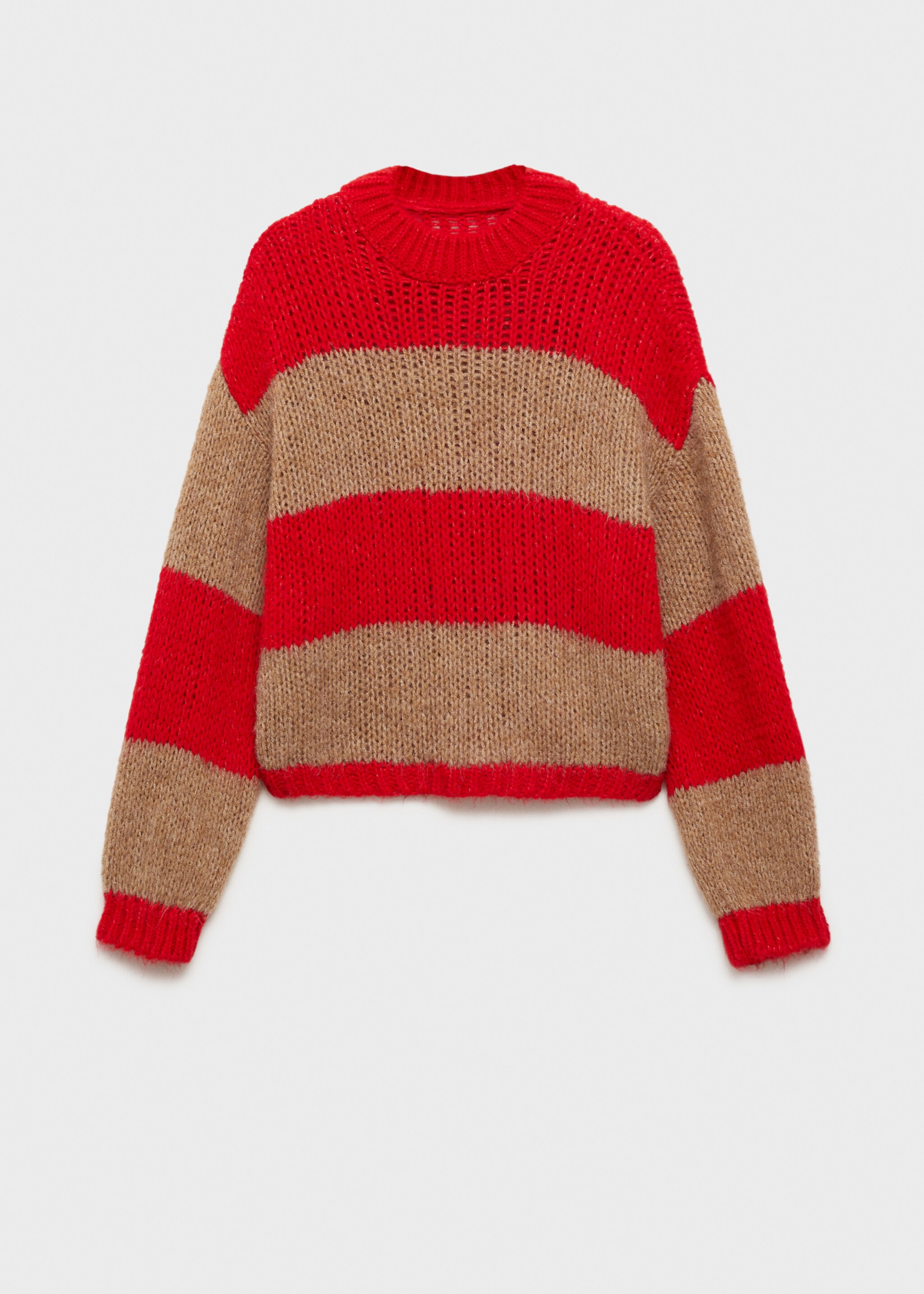Chunky-knit striped sweater - Article without model, Red. Ref: 87040453-00.