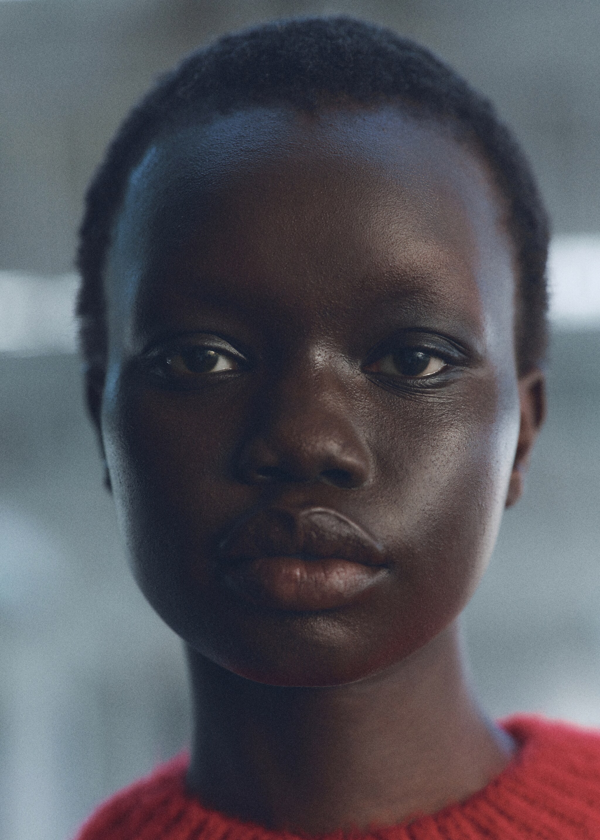 Chunky-knit striped sweater - Details of the article 6, Red. Ref: 87040453-00.