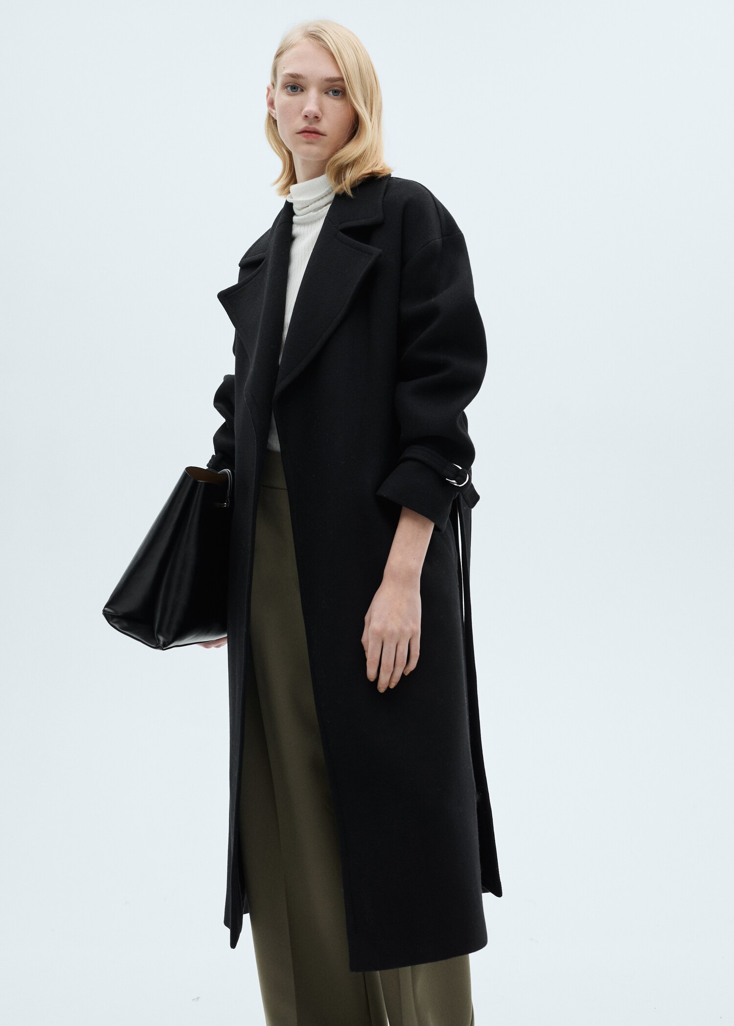Manteco wool coat with oversized lapels - Medium plane