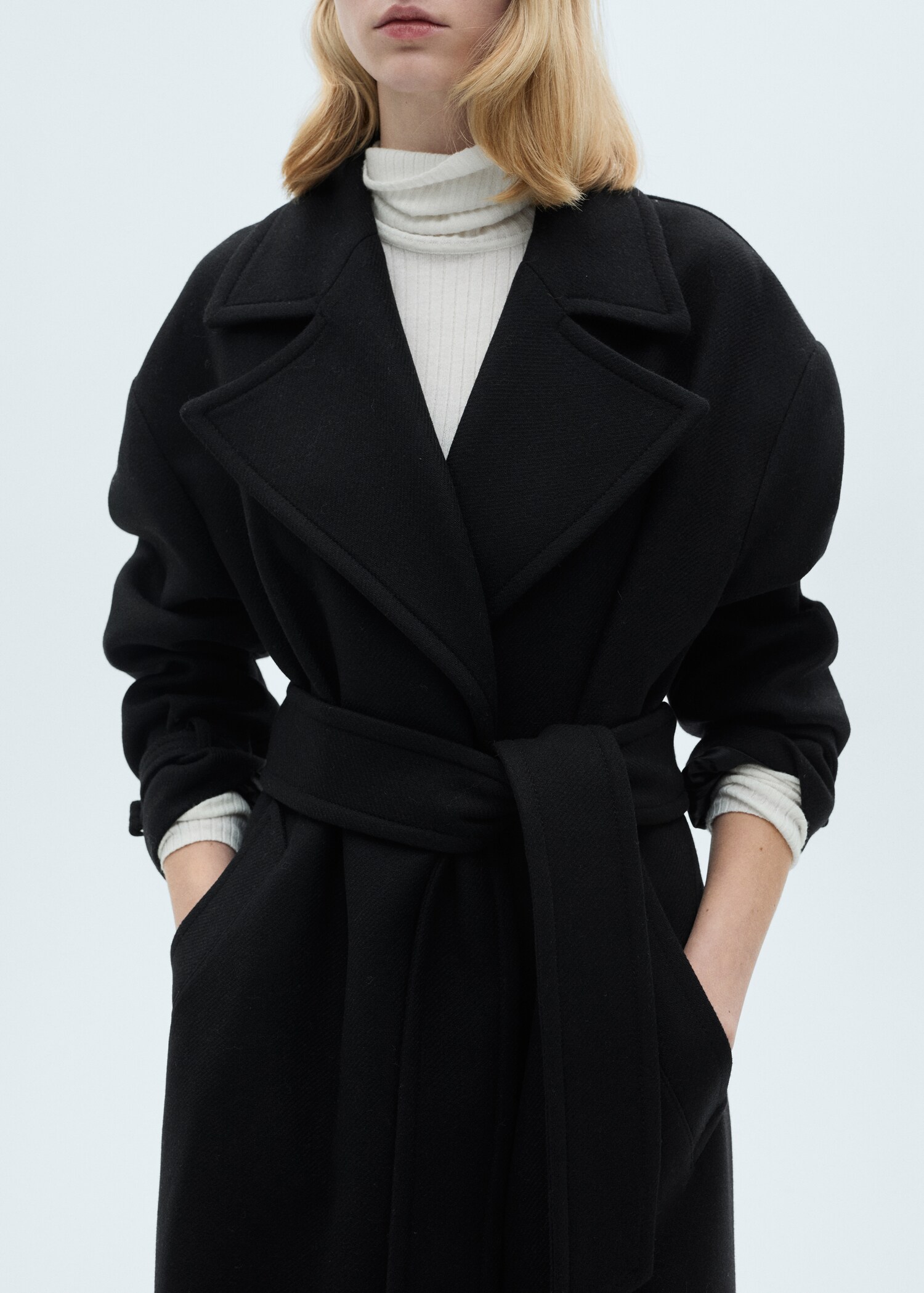 Manteco wool coat with oversized lapels - Details of the article 6