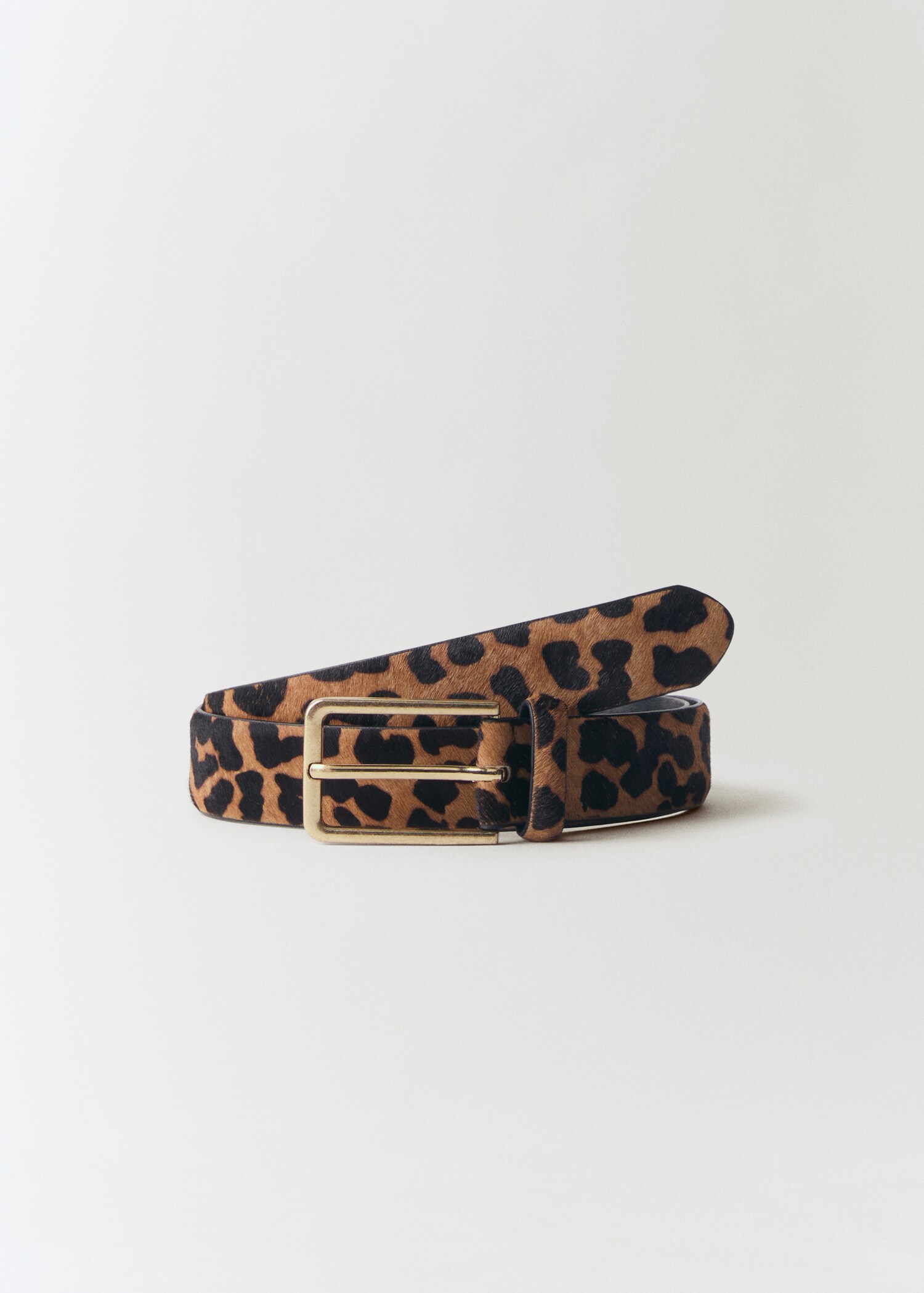 Leopard fur leather belt - Article without model