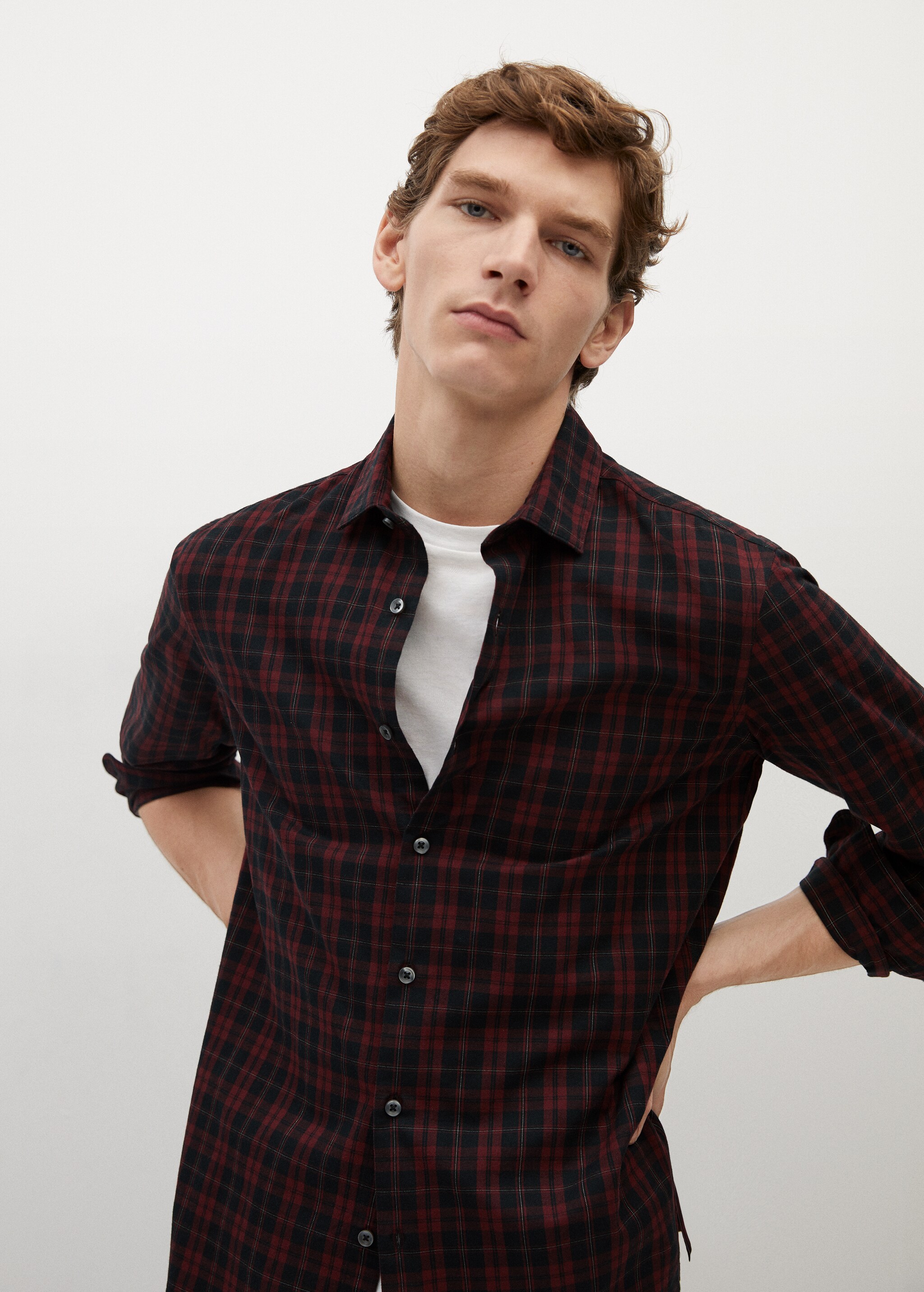 Camisa regular fit franela cuadros - Detalle del artículo 2