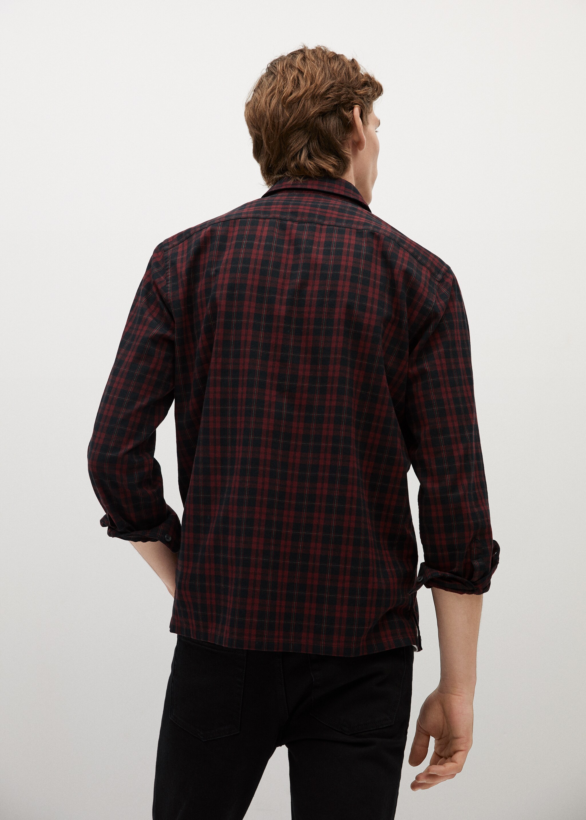 Camisa regular fit franela cuadros - Reverso del artículo