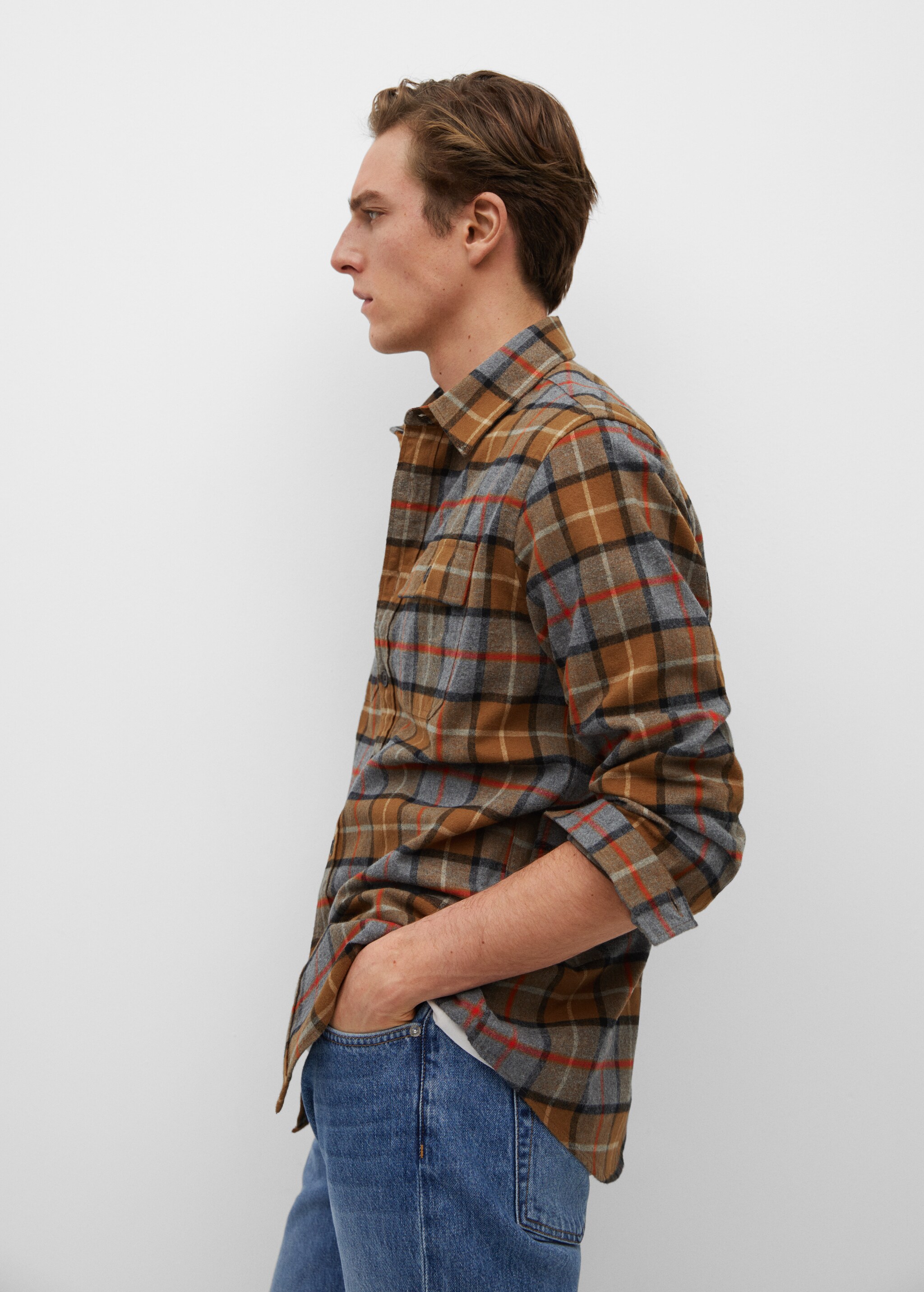 Sobrecamisa regular fit franela cuadros - Detalle del artículo 2