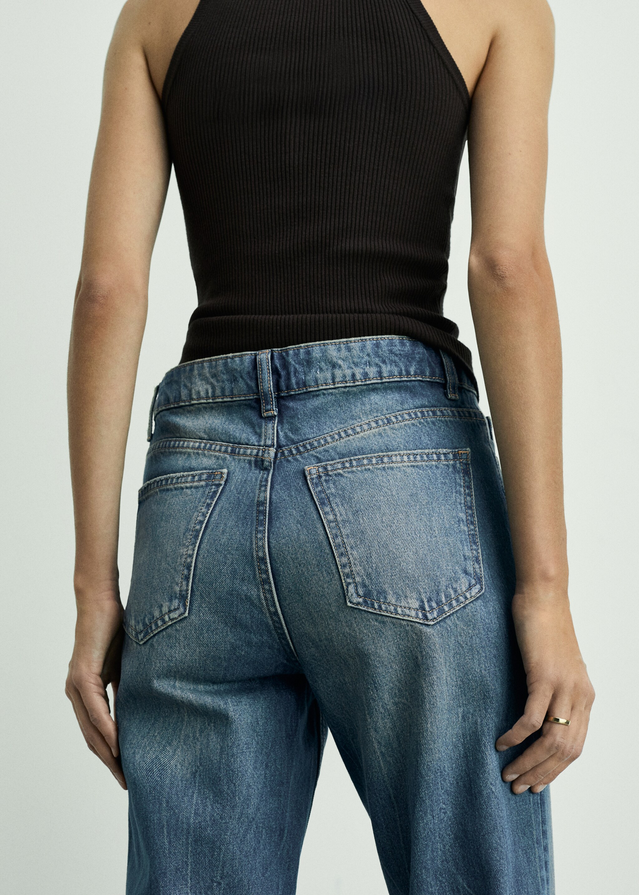 Mom2000 high-waist mom jeans - Detail van het artikel 6, Donker vintage blauw. Ref: 87040574-00.