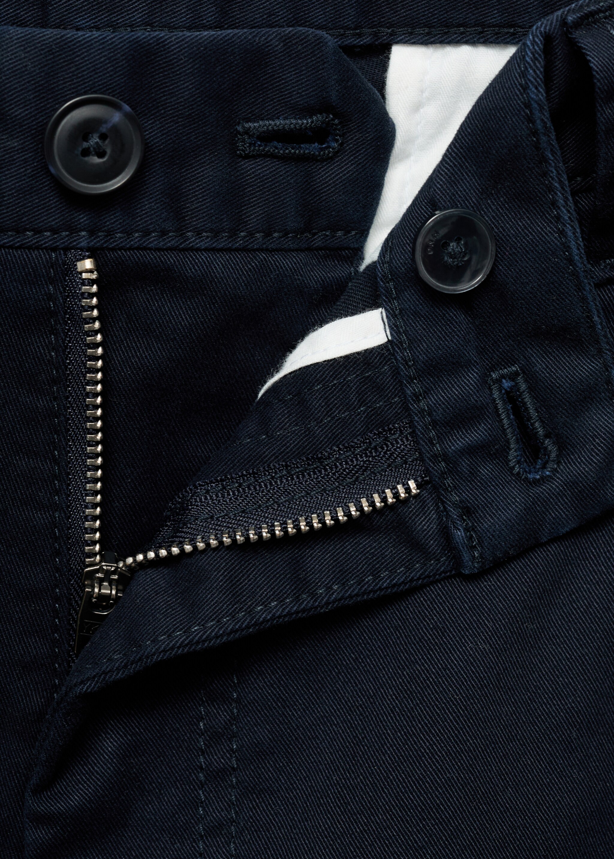 Regular fit cotton cargo trousers - Details of the article 0, Dark Navy. Ref: 87040576-00.
