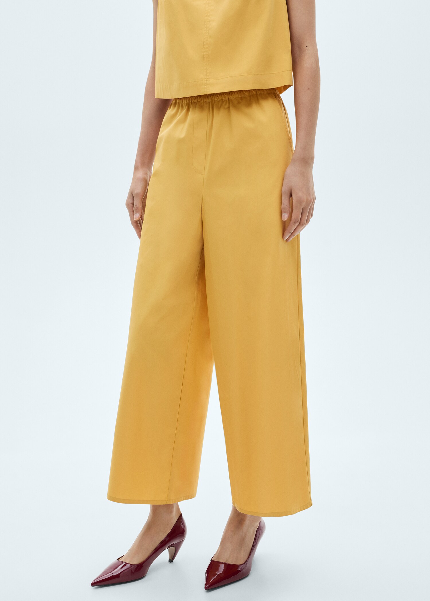 Cotton culotte trousers - Medium plane