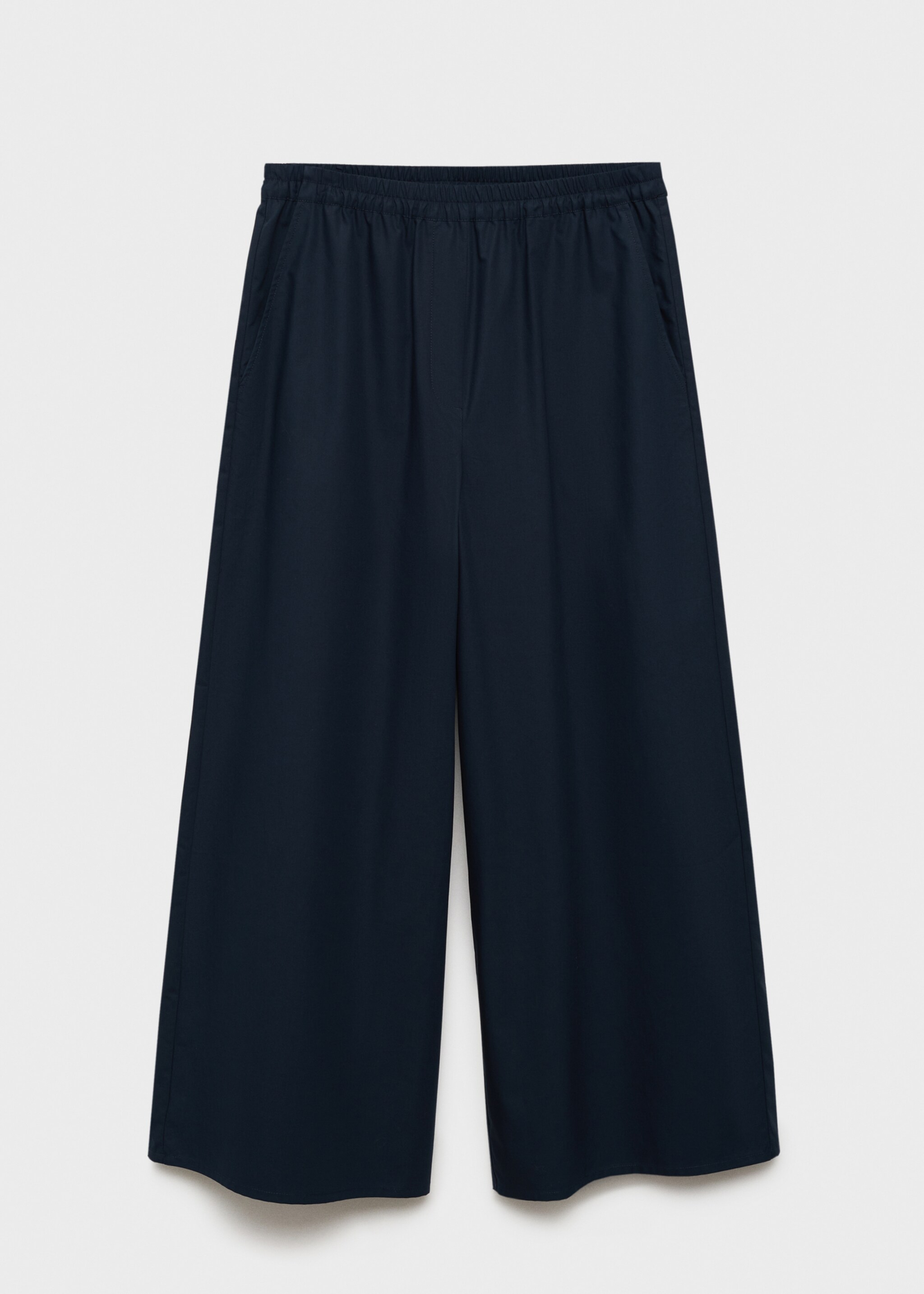 Cotton culotte trousers - Article without model, Dark Navy. Ref: 87040583-00.