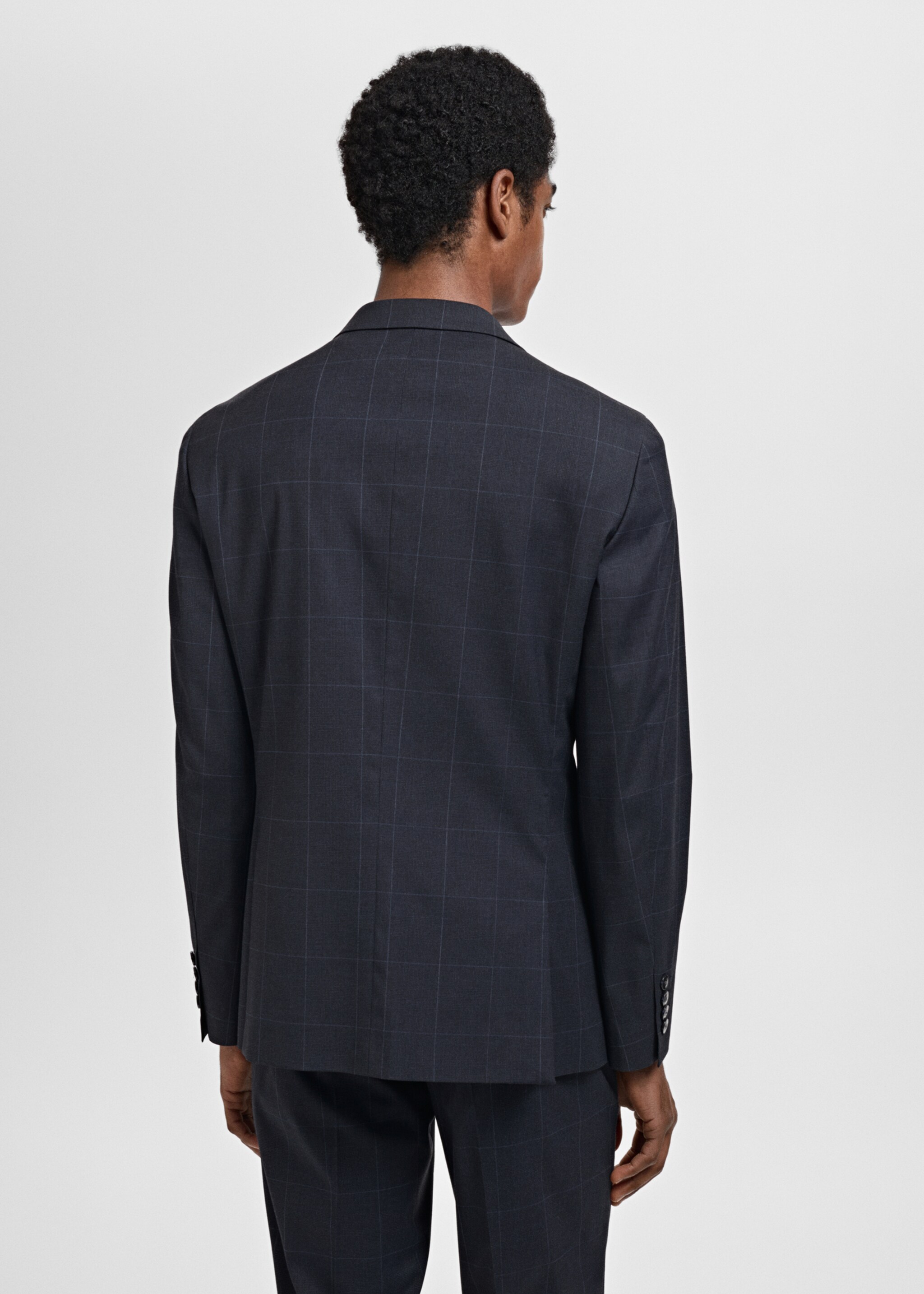 Super slim-fit suit jacket in stretch fabric - Reverse of the article, Dark Navy. Ref: 87040585-00.