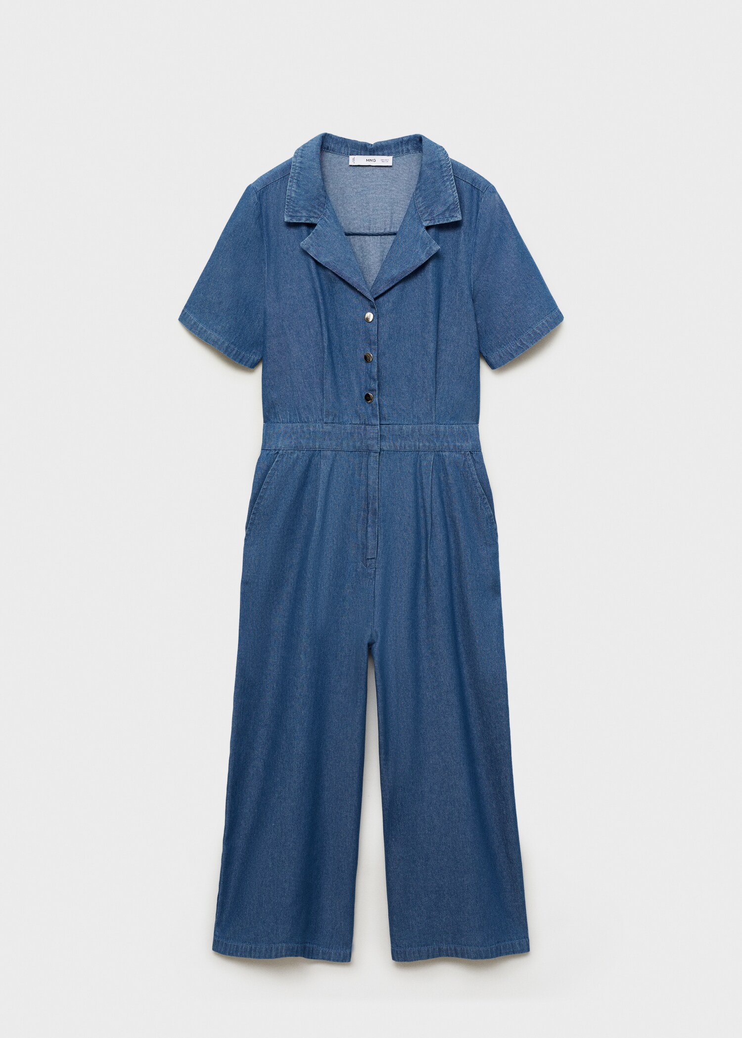Short-sleeved denim jumpsuit - Article without model