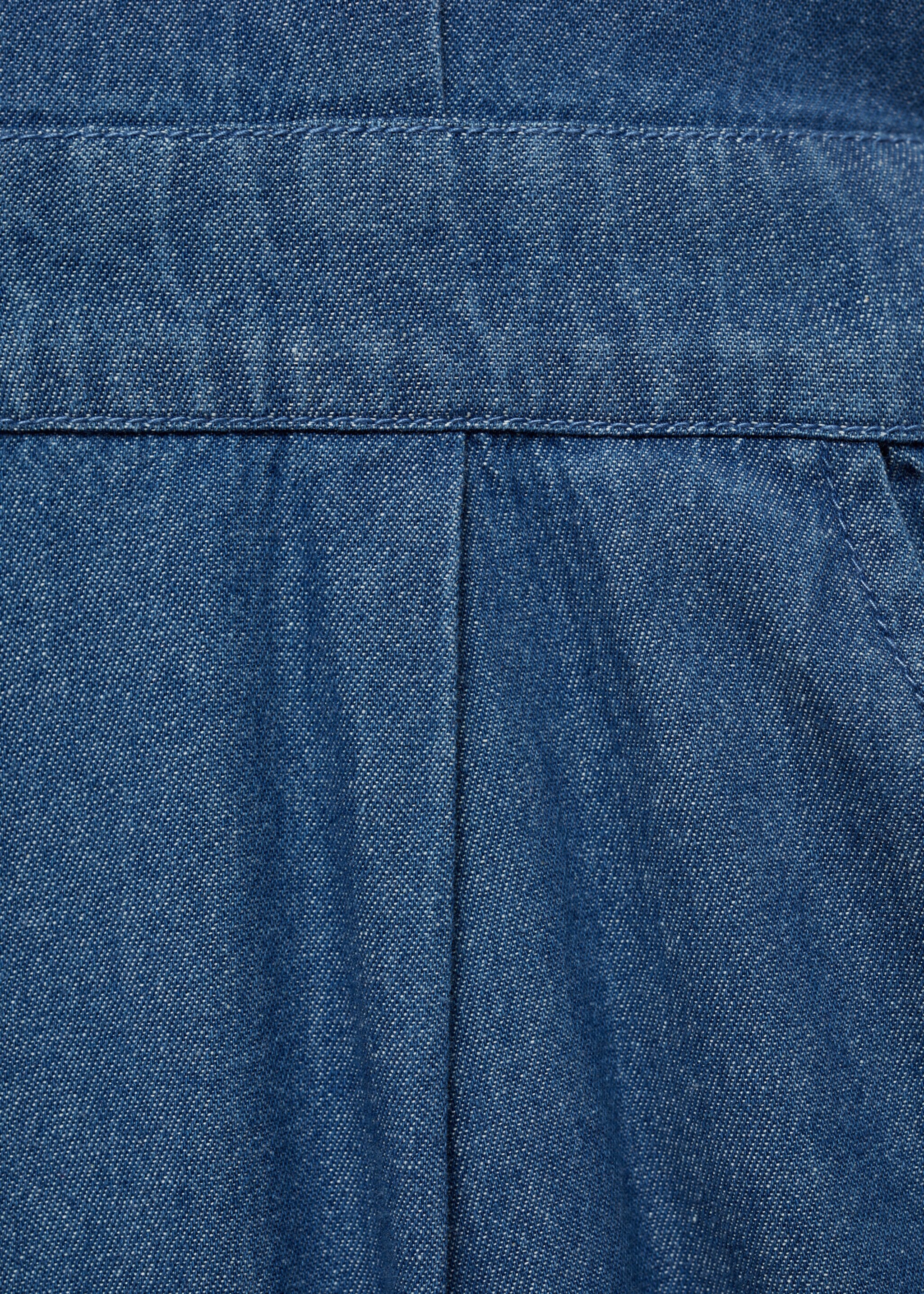 Short-sleeved denim jumpsuit - Details of the article 0, Medium Blue. Ref: 87040589-00.