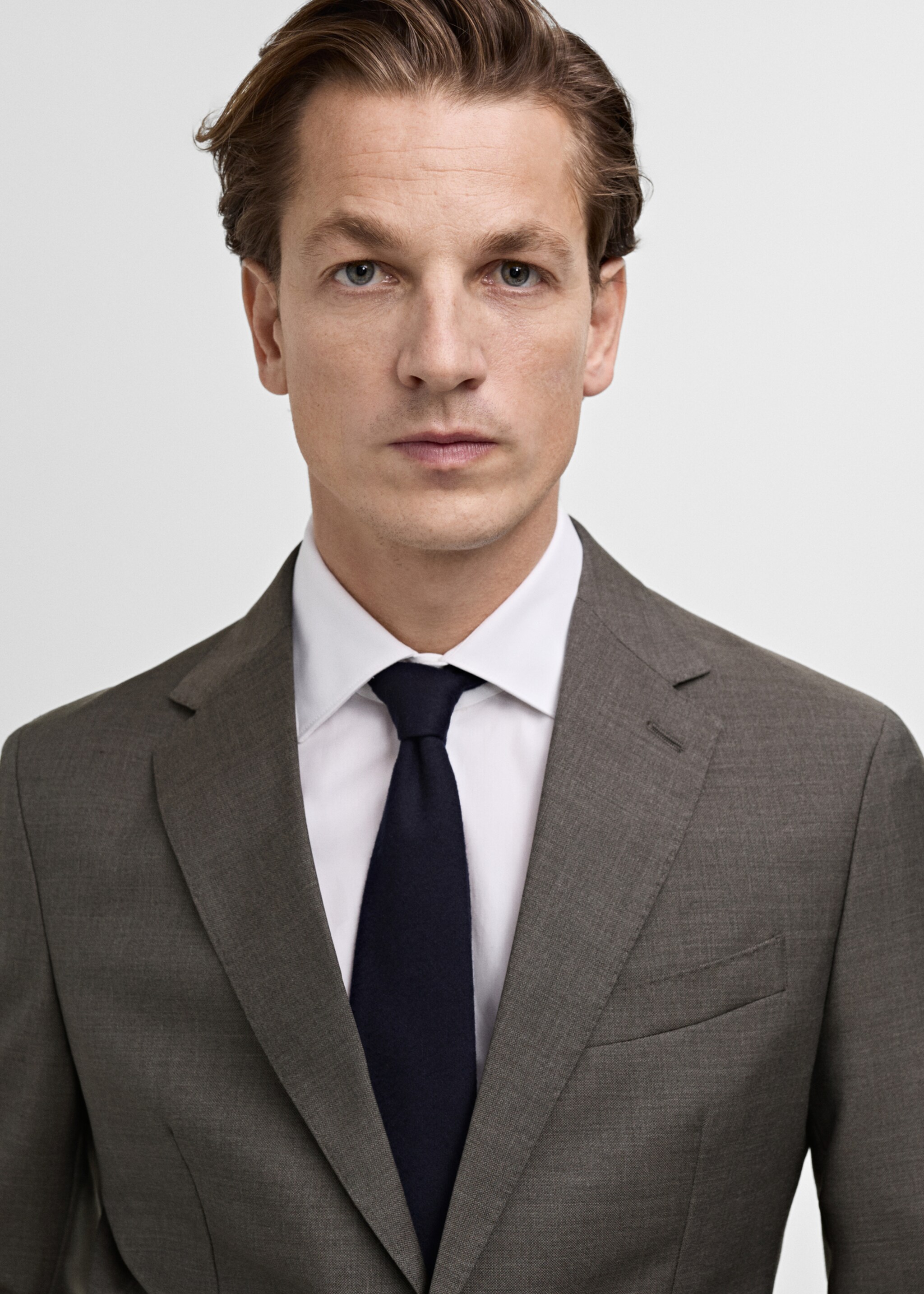 Venice 100% virgin wool suit jacket - Details of the article 1, Grey. Ref: 87040592-00.