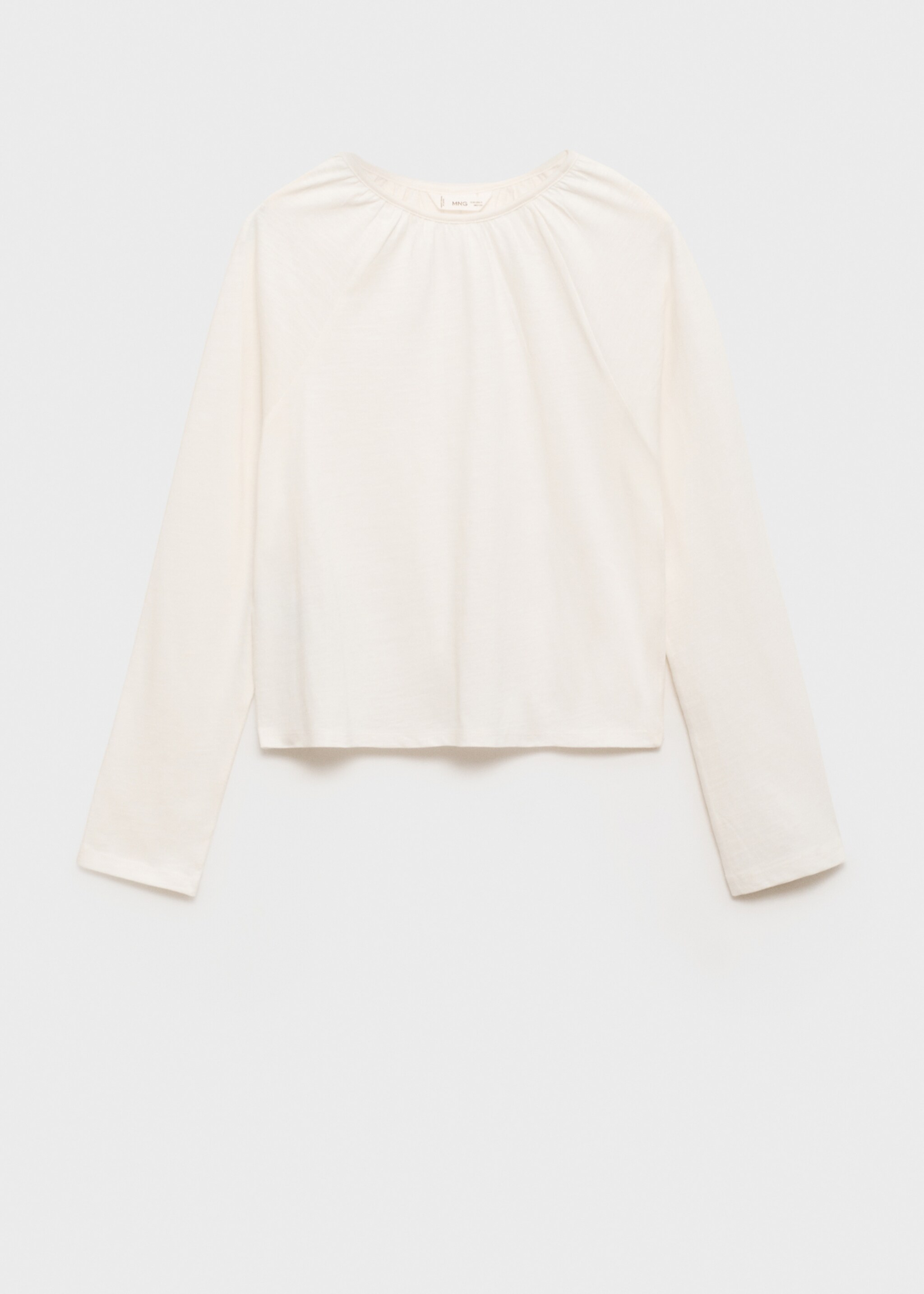 Gathered neck T-shirt - Article without model, Off White. Ref: 87040593-00.