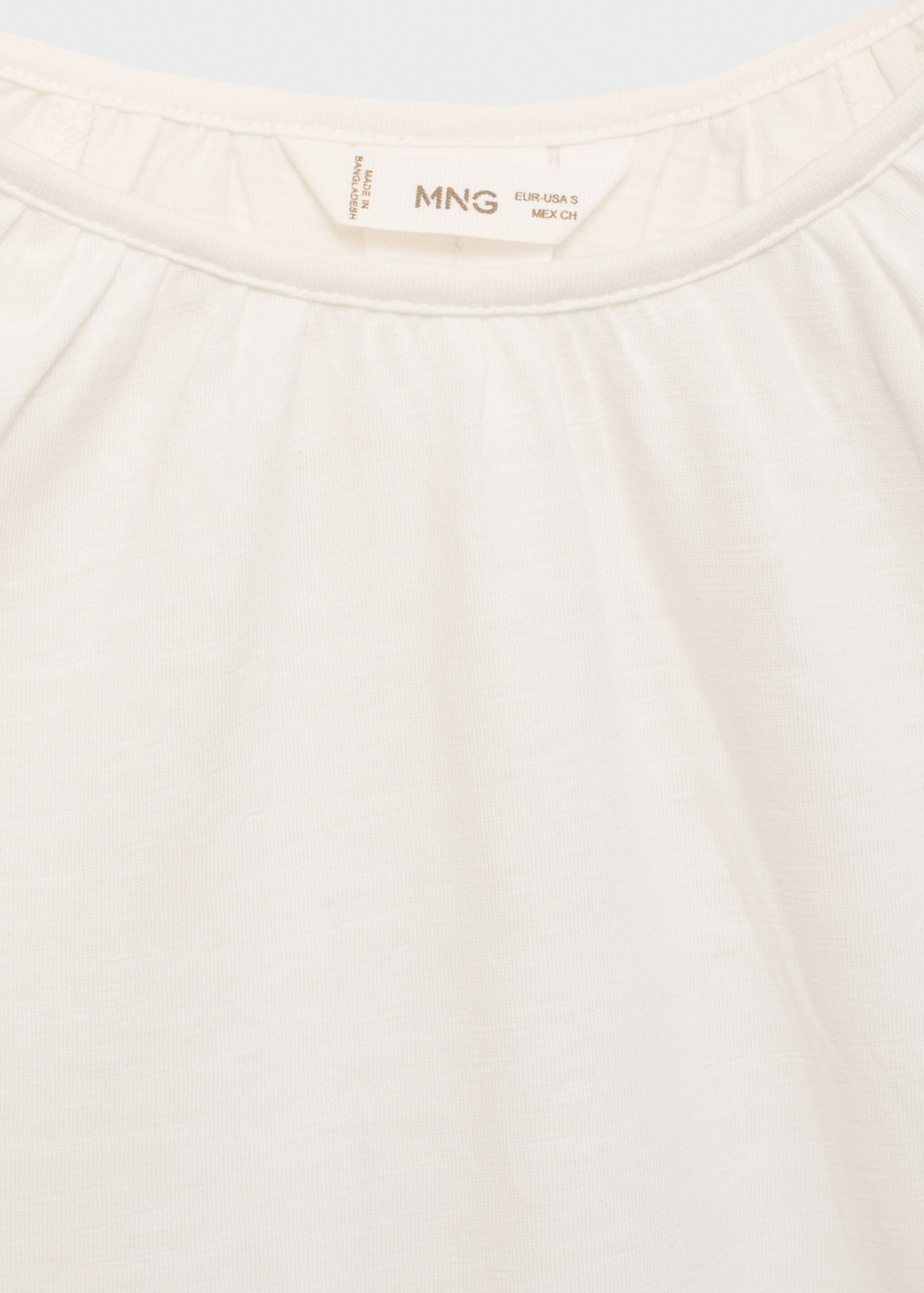 Gathered neck T-shirt - Details of the article 8, Off White. Ref: 87040593-00.