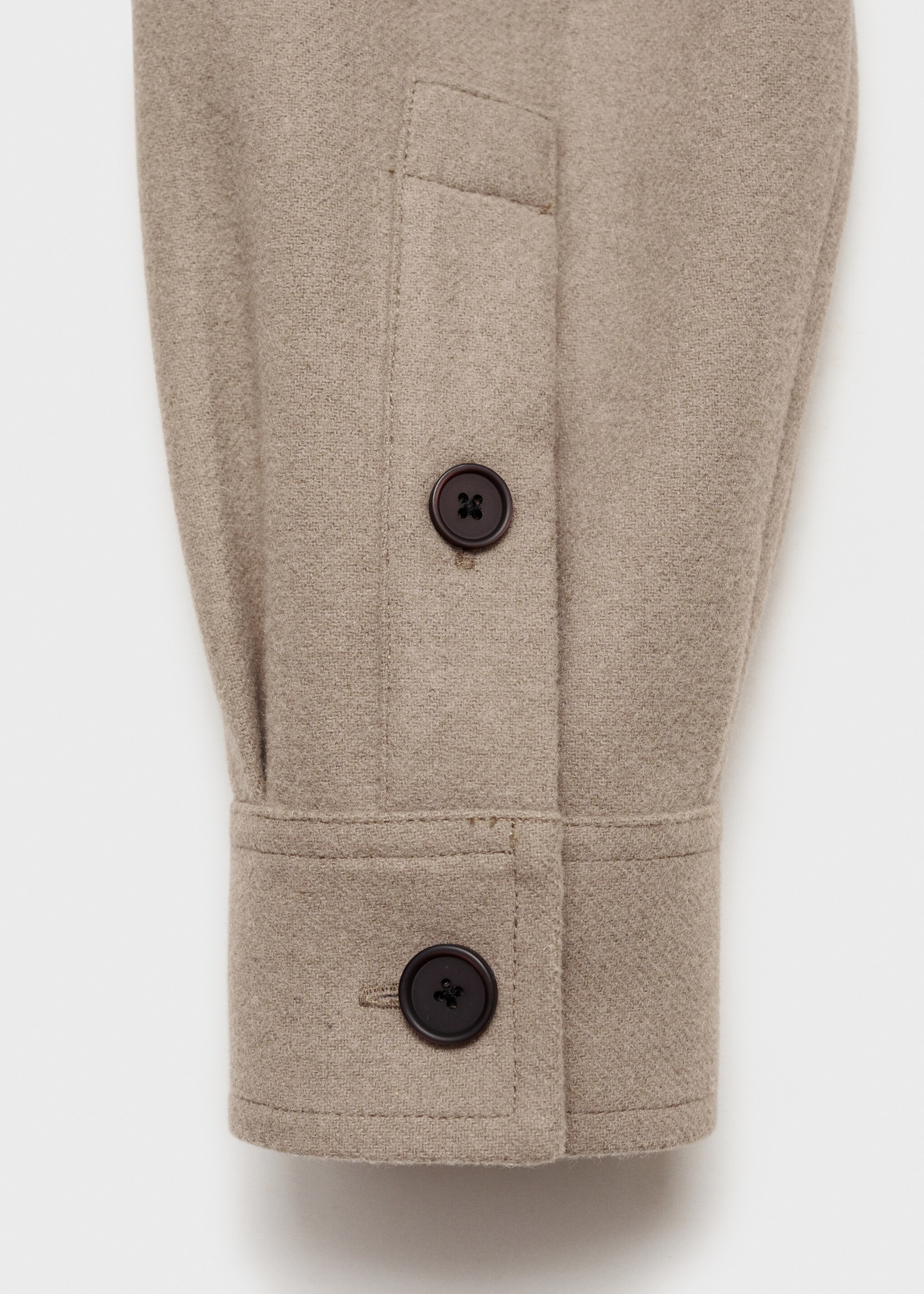 Wool-blend flannel overshirt - Details of the article 0, Grey. Ref: 87040597-00.