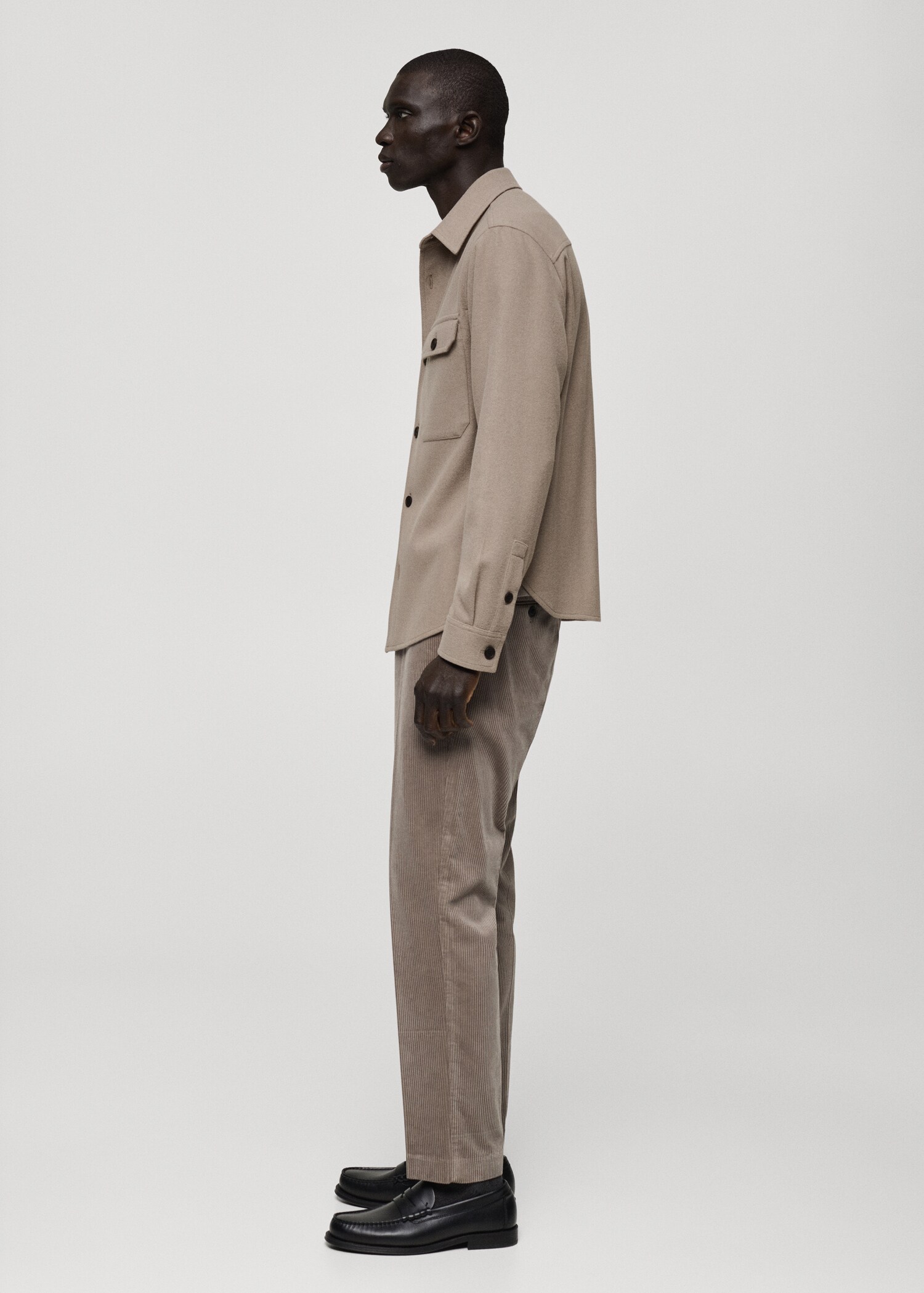 Wool-blend flannel overshirt - Details of the article 2