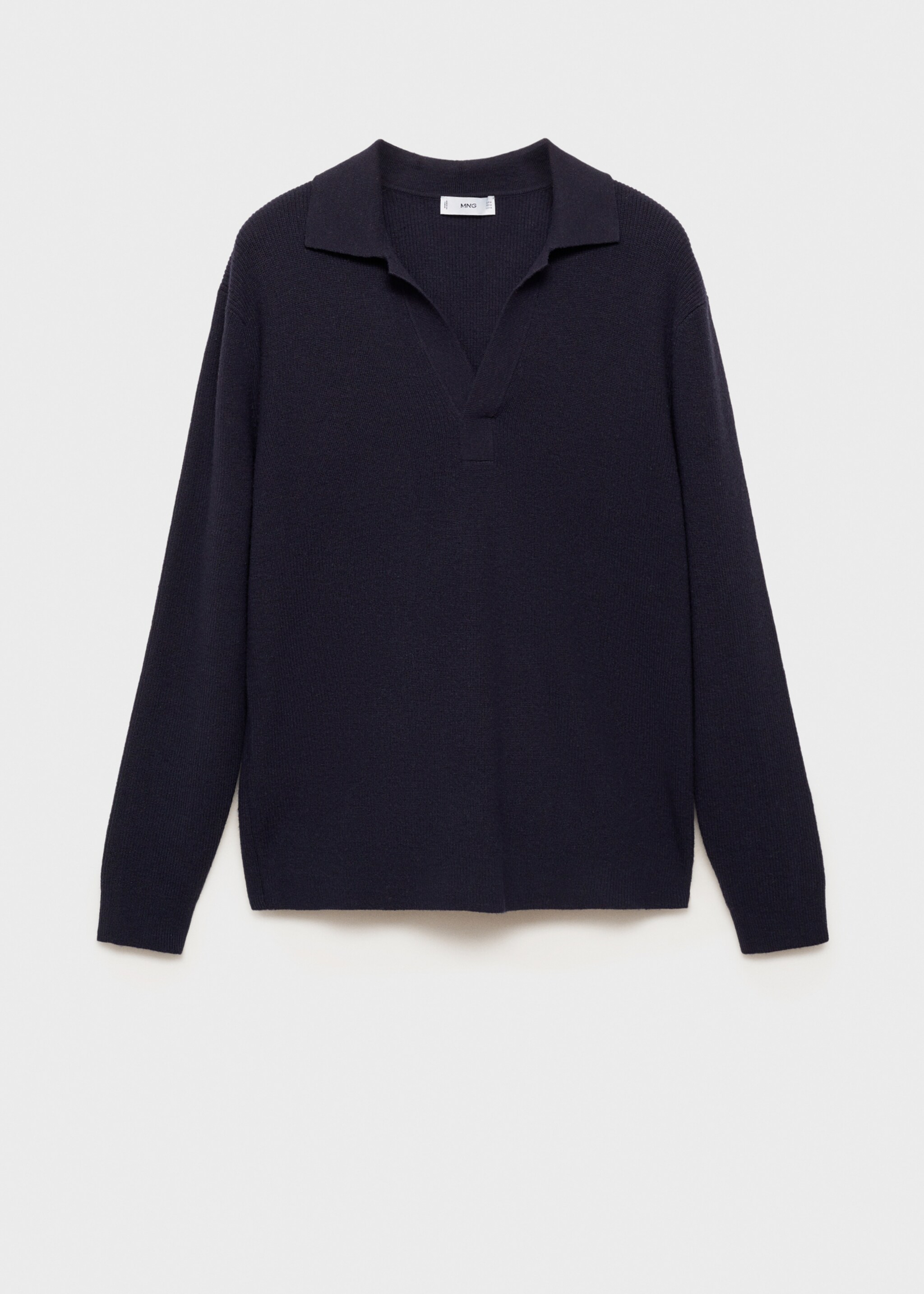 Knitted wool blend polo sweater - Article without model, Dark Navy. Ref: 87040600-00.