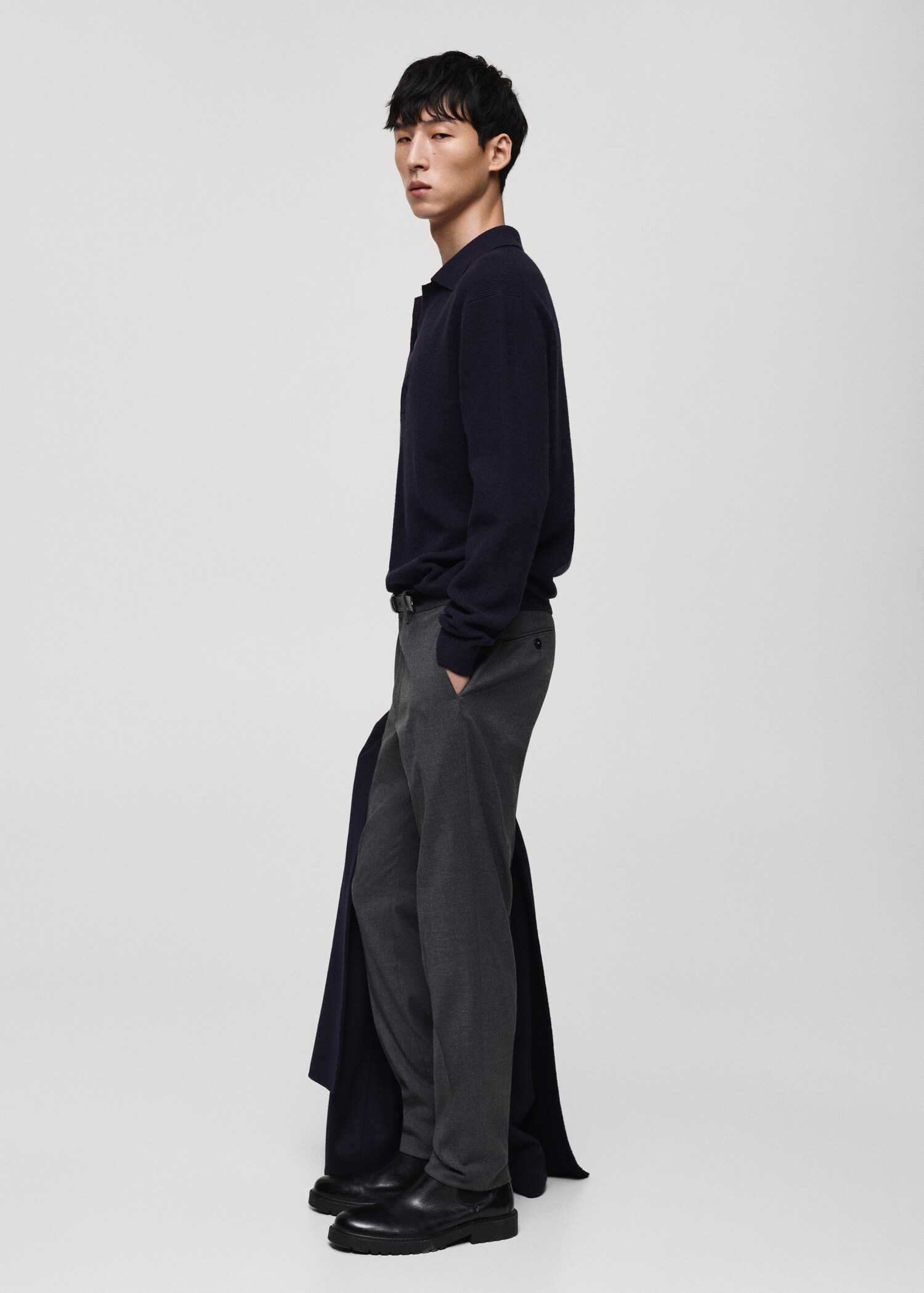 Knitted wool blend polo sweater - Details of the article 2