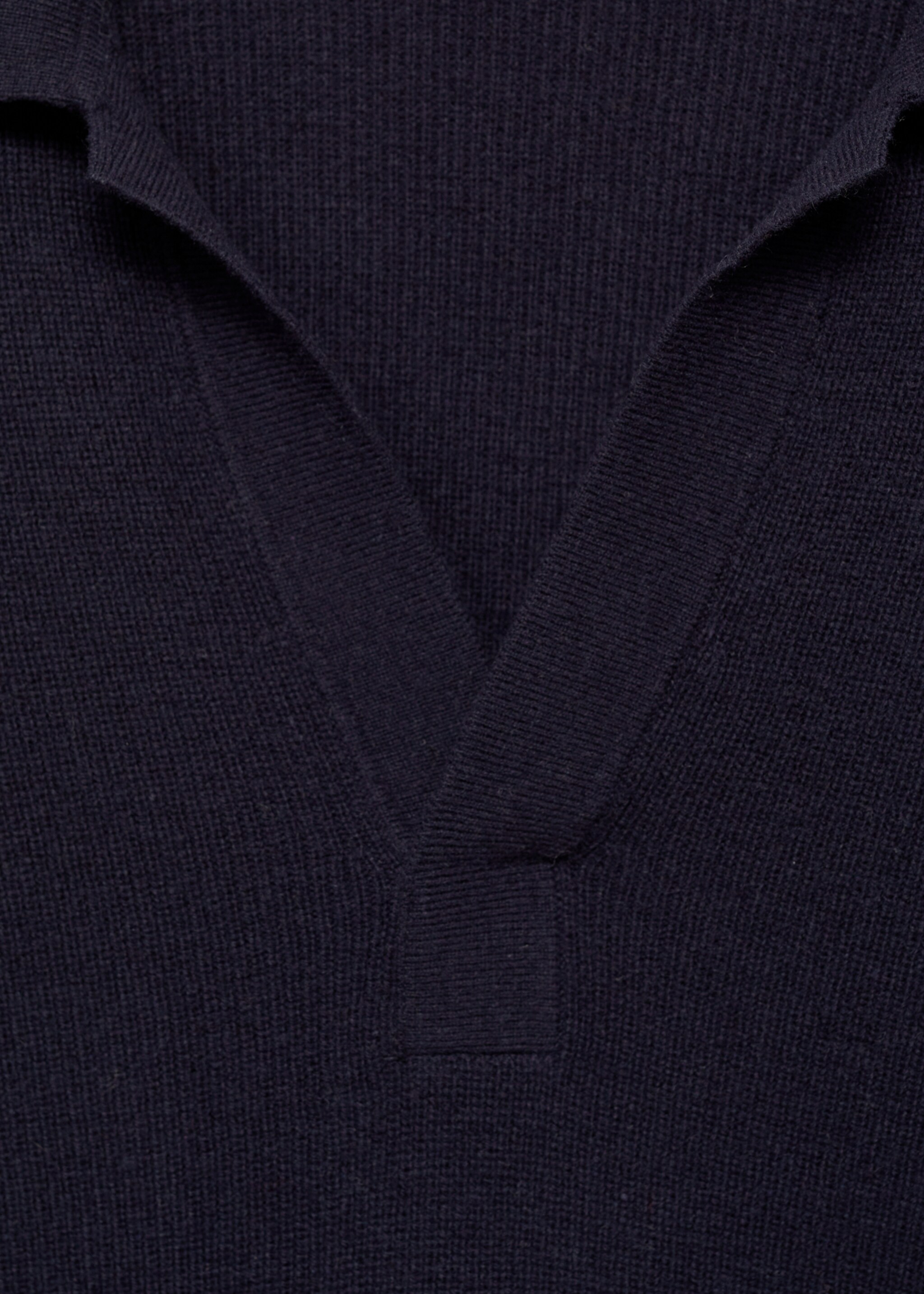 Knitted wool blend polo sweater - Details of the article 8, Dark Navy. Ref: 87040600-00.