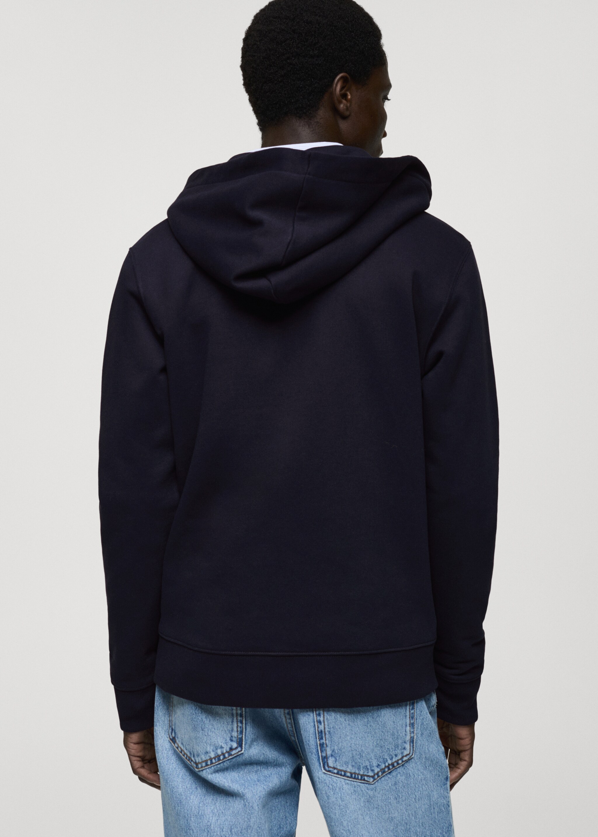 Regular-fit hoodie - Reverse of the article, Dark Navy. Ref: 87040602-00.