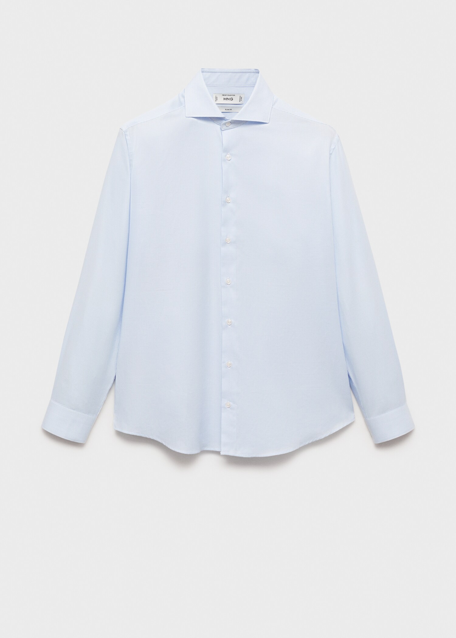 Slim-fit micro-print twill suit shirt - Article without model