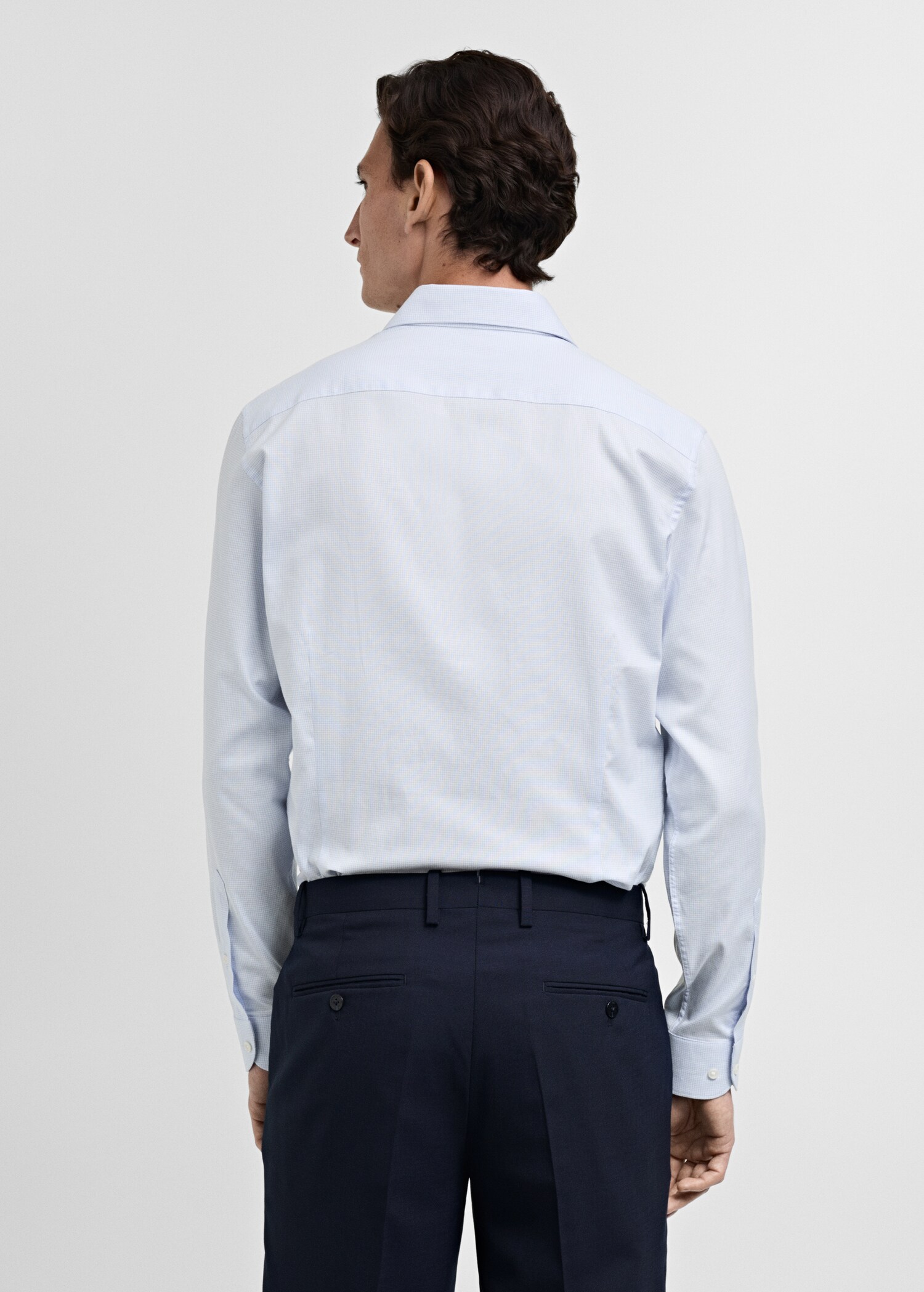 Slim-fit micro-print twill suit shirt - Reverse of the article